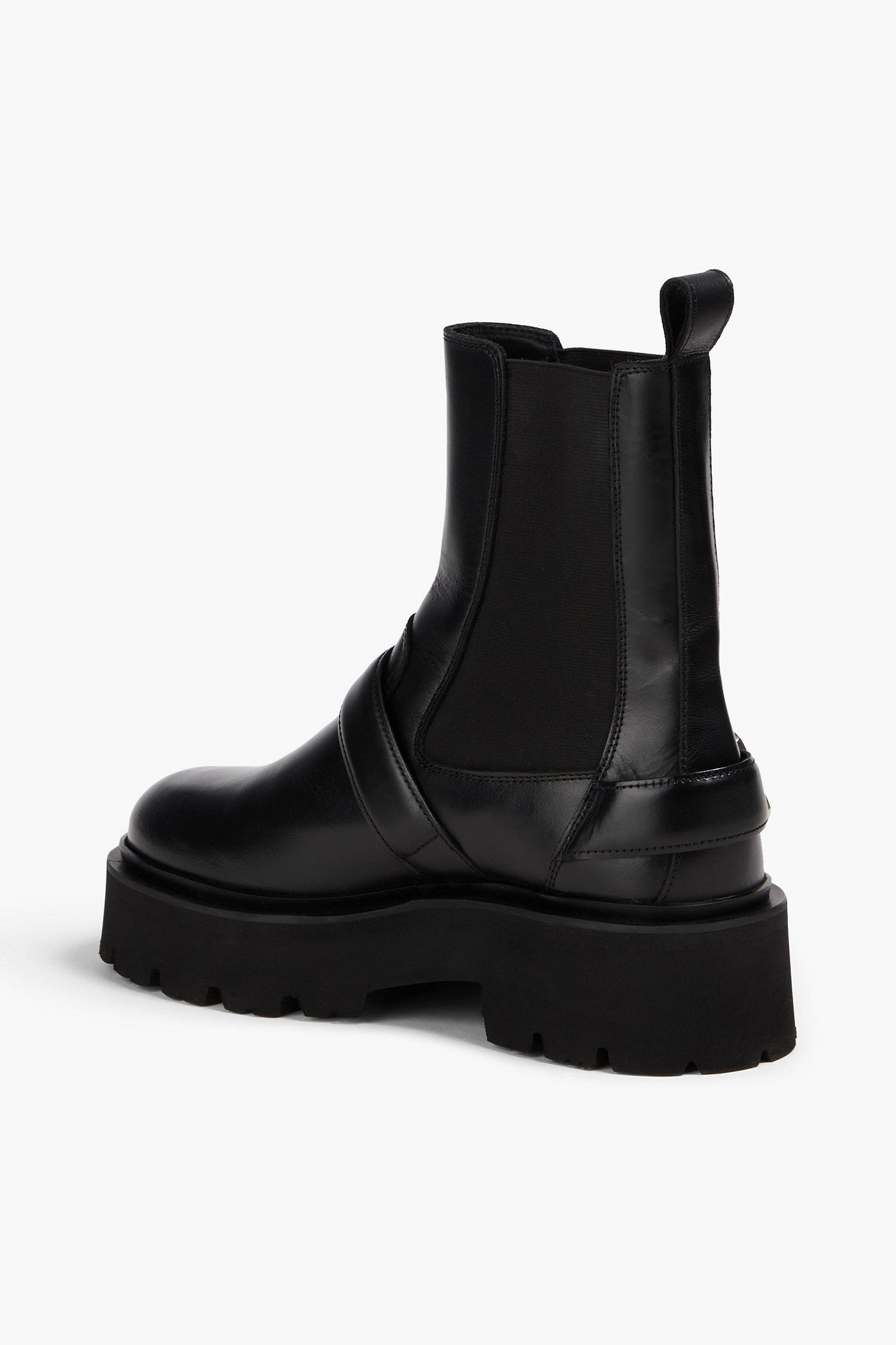 Sandro Glossed-Leather Chelsea Boots Black Women's