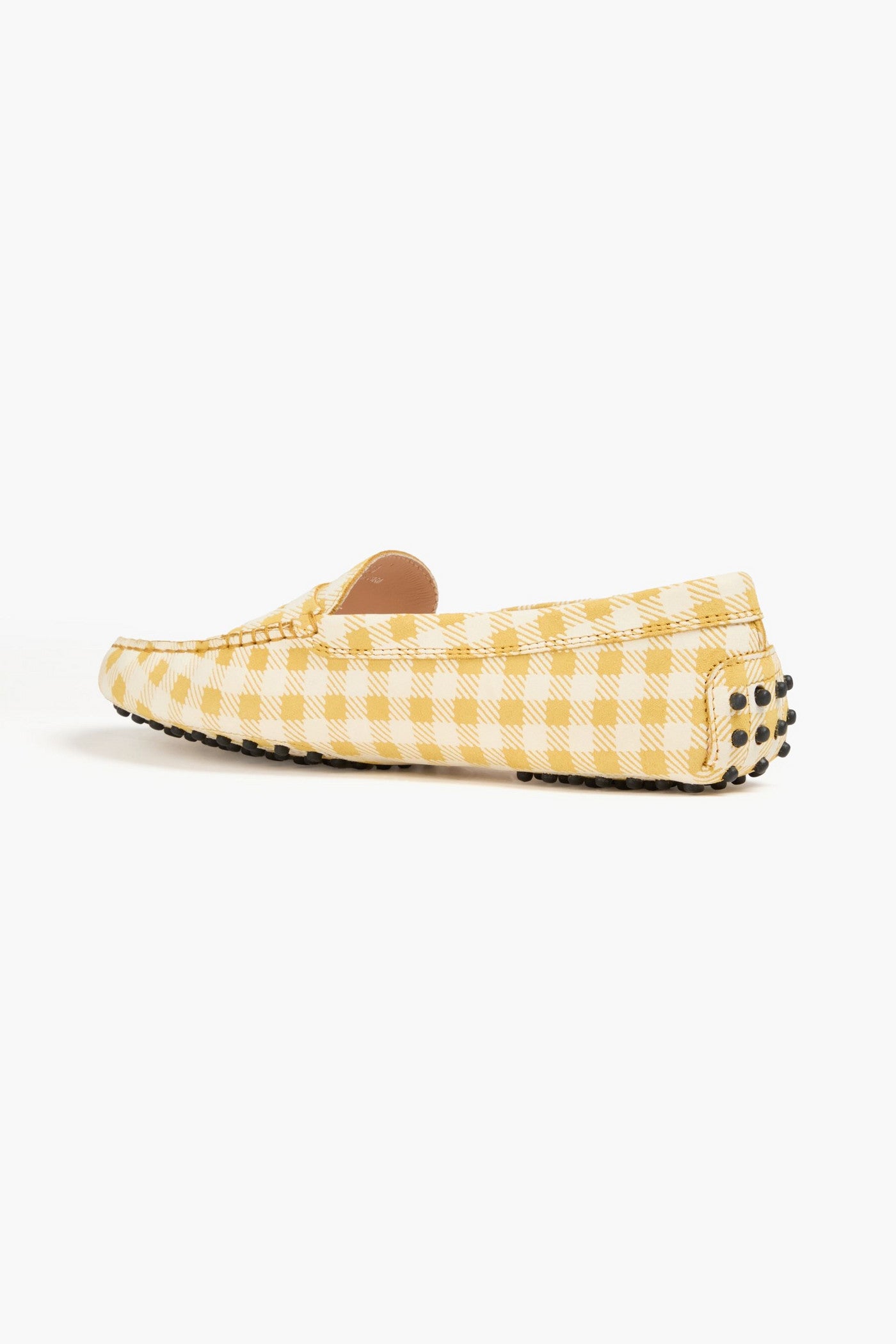 Tod's Gommino Gingham Leather Loafers Mustard Women's