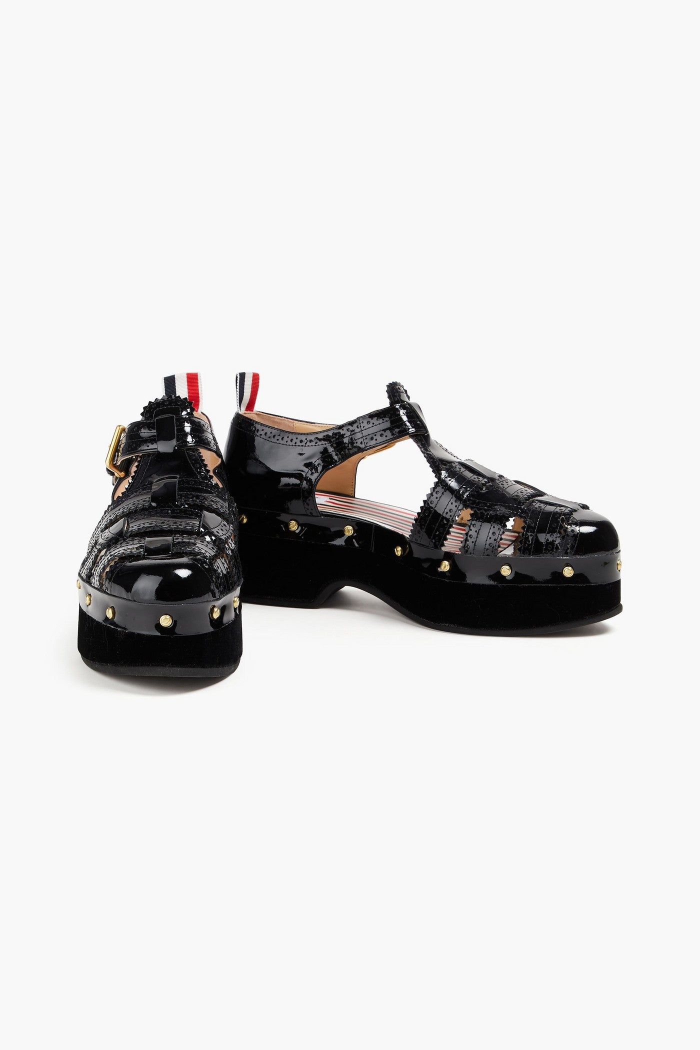 Thom Browne Patent-Leather Sandals Black Women's