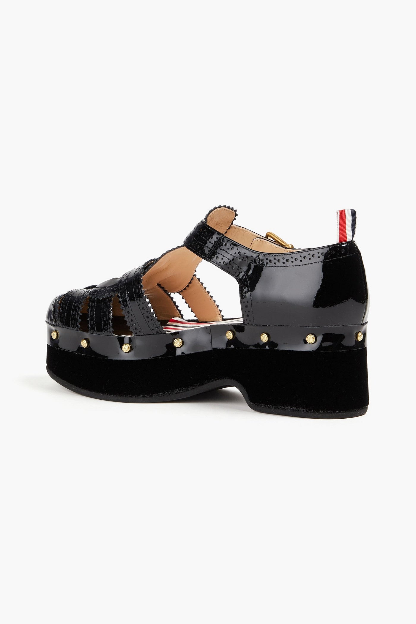 Thom Browne Patent-Leather Sandals Black Women's