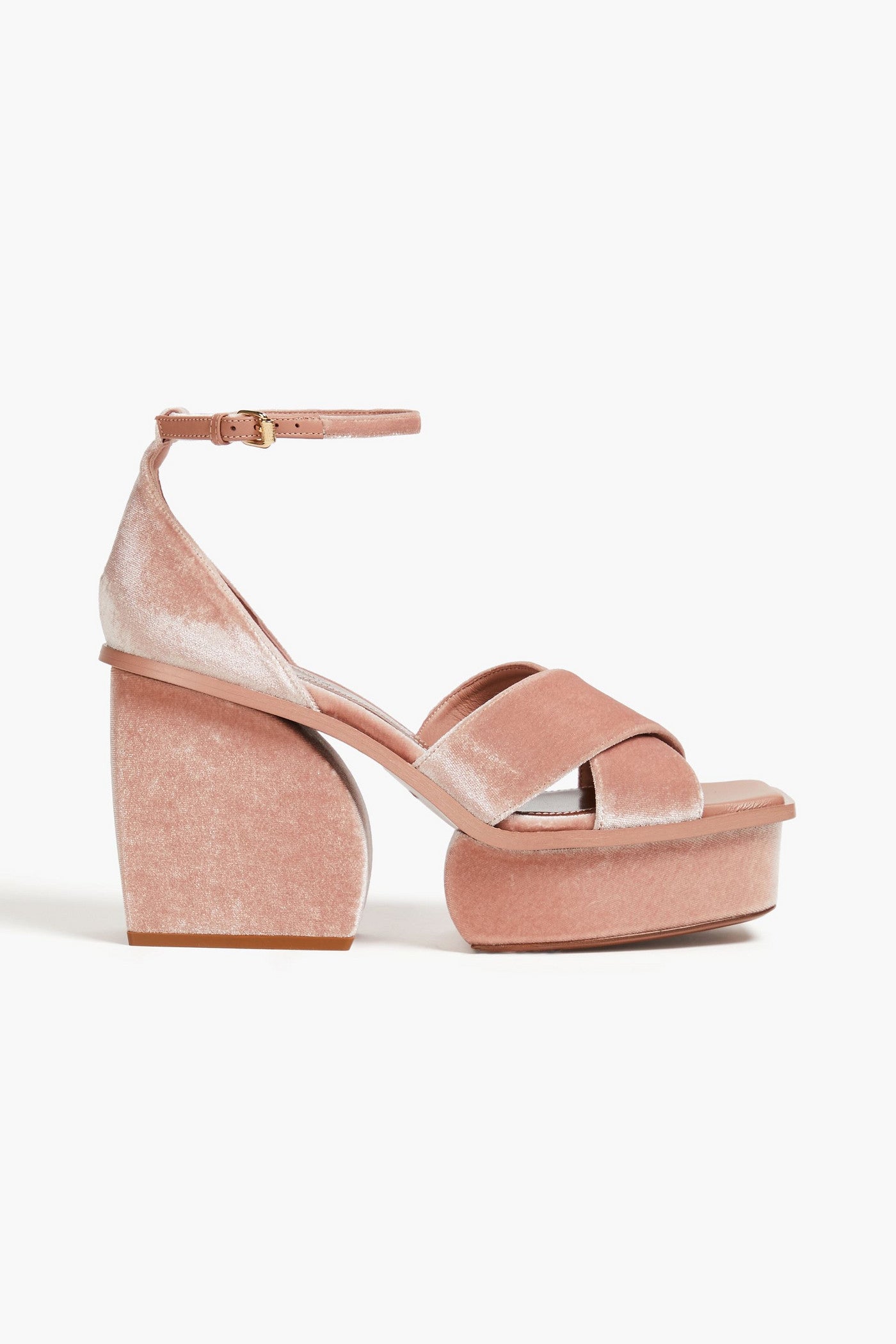 Zimmermann Velvet Platform Sandals Antique Rose Women's