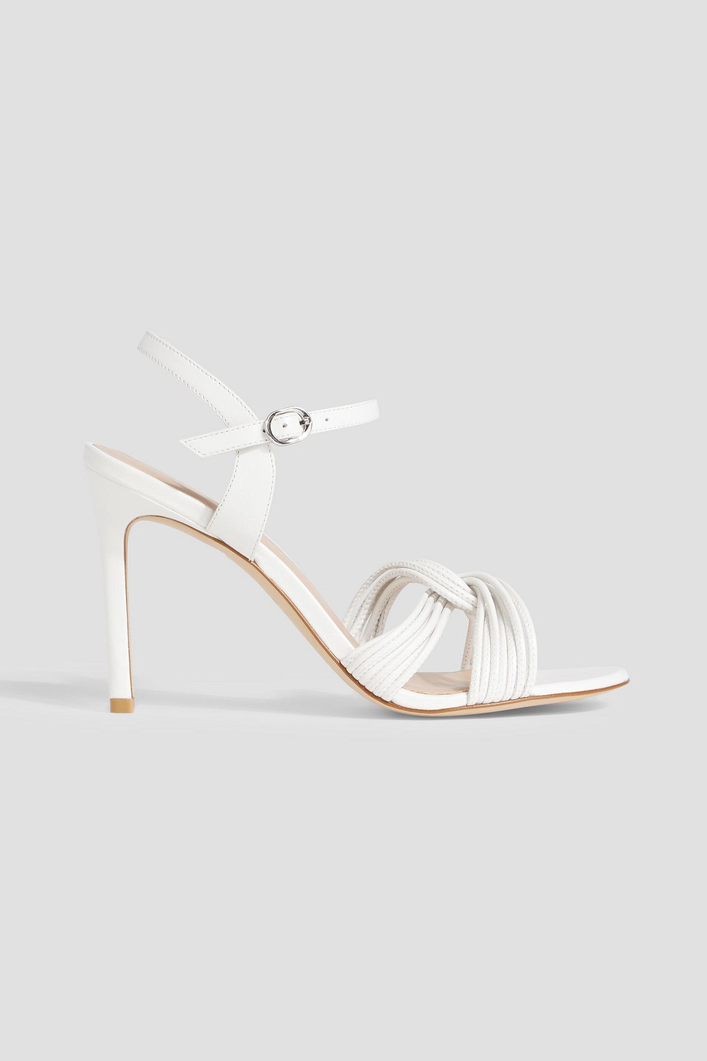Stuart Weitzman Twist 95 Leather Sandals White Women's