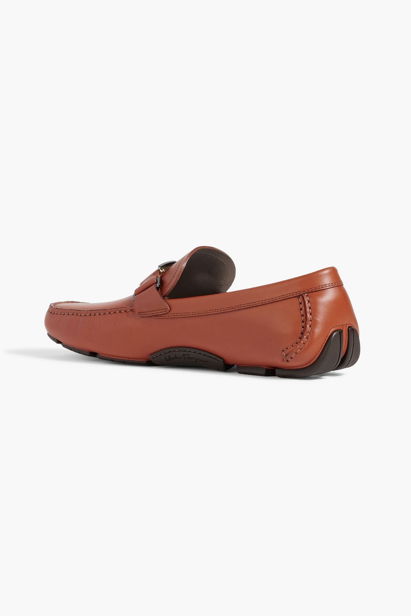 Ferragamo Peter Leather Driving Shoes Tan