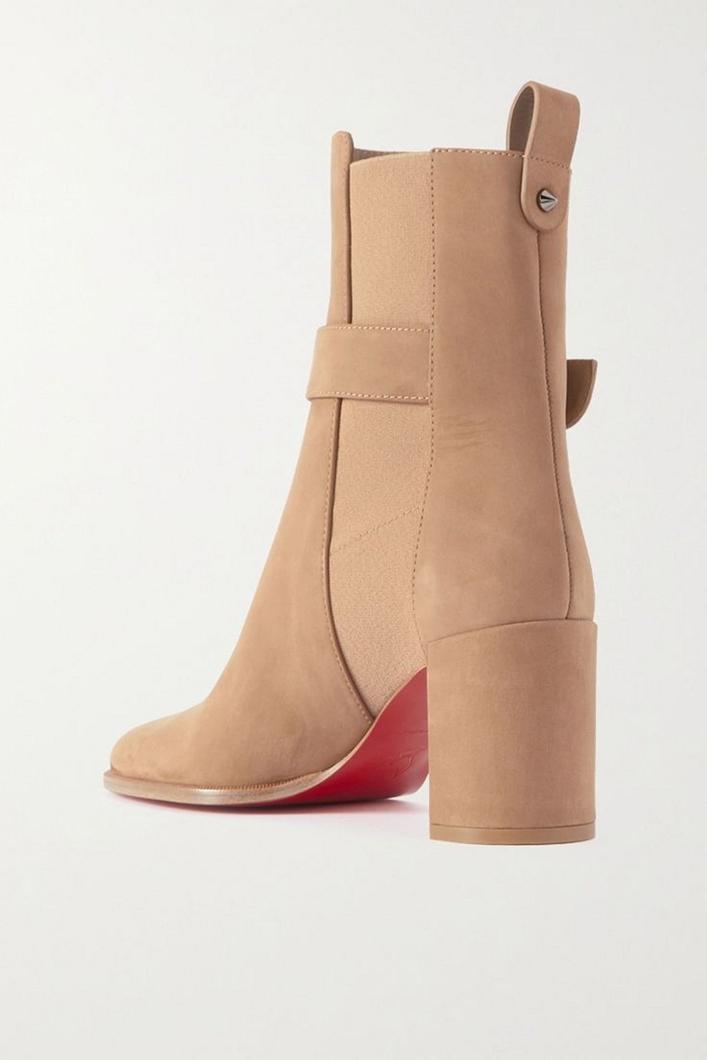 Christian Louboutin Cl 70 Logo-Embellished Buckled Nubuck Chelsea Boots Mushroom Women's