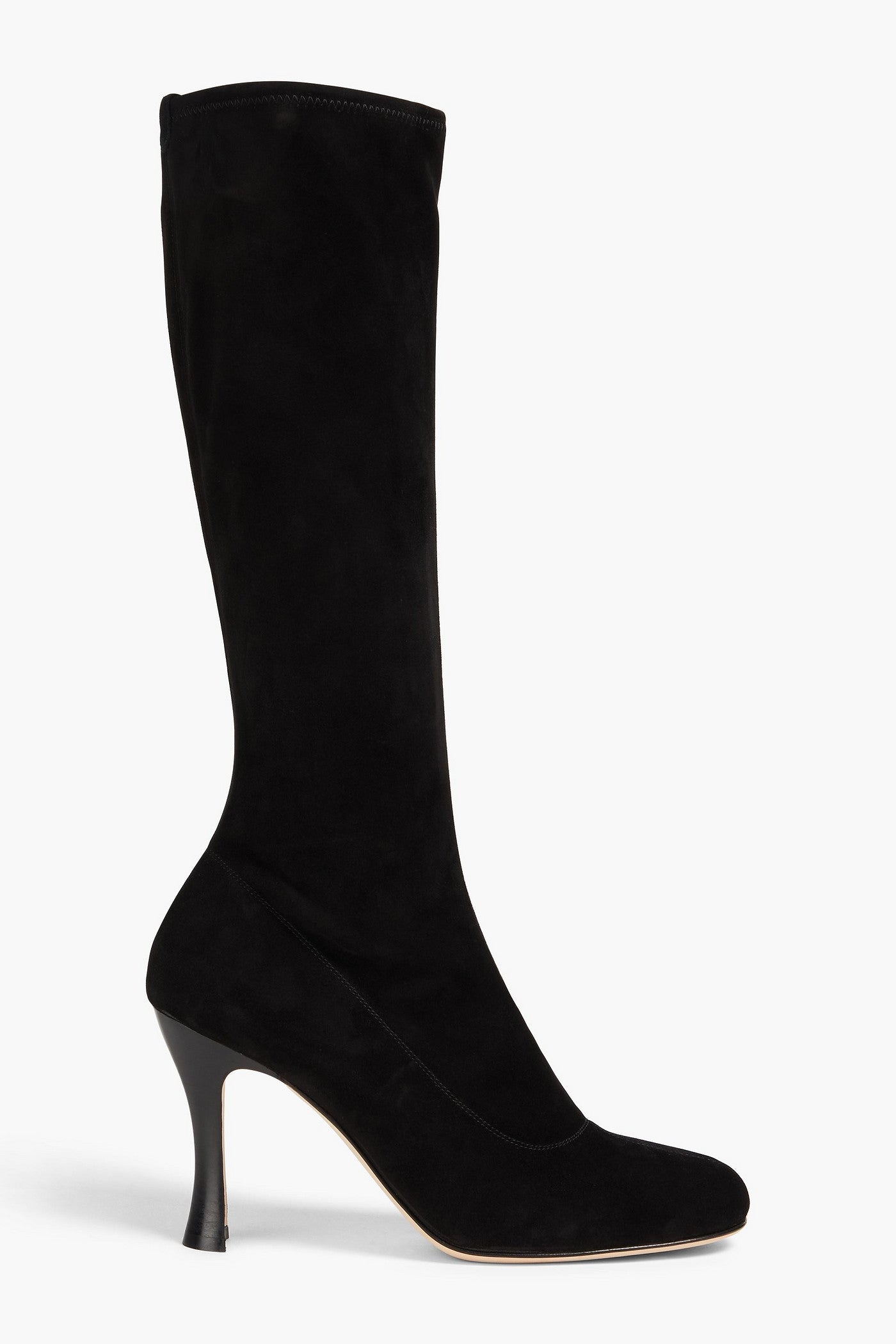 Sergio Rossi Royal Stretch-Suede Boots Black Women's