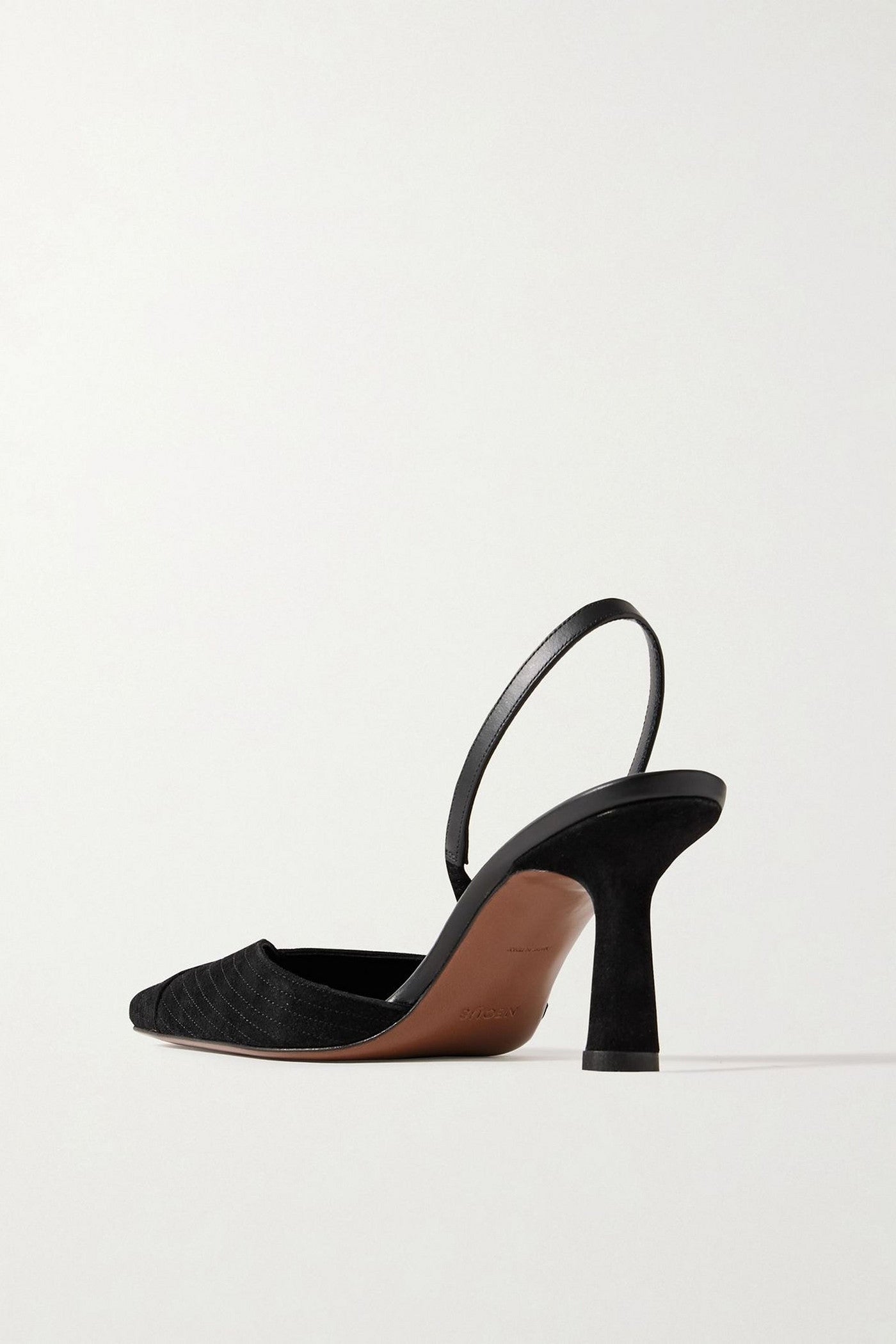 Neous Dilmun Leather-Trimmed Suede Slingback Pumps Black Women's