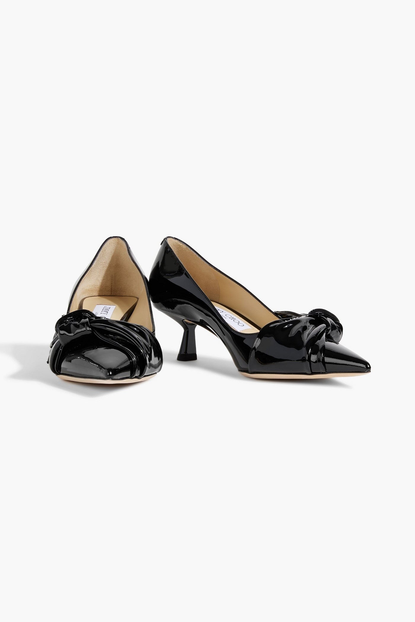 Jimmy Choo Elinor 45 Bow-Detailed Patent-Leather Pumps Black Women's