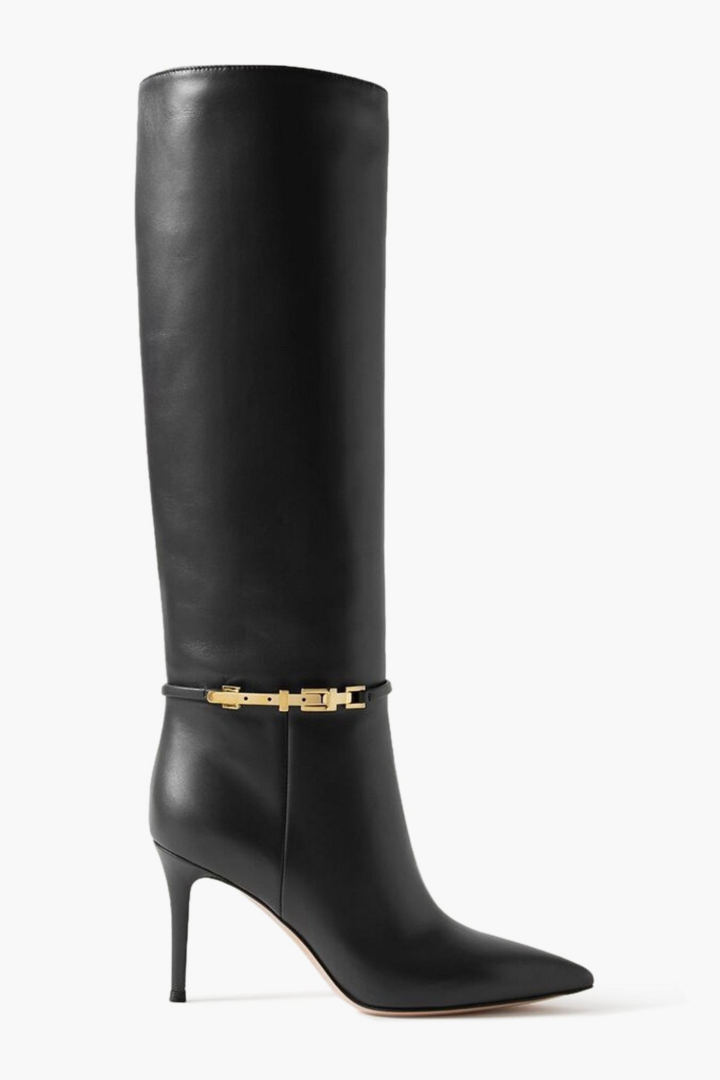 Gianvito Rossi Glove 85 Embellished Leather Knee Boots Black Women's