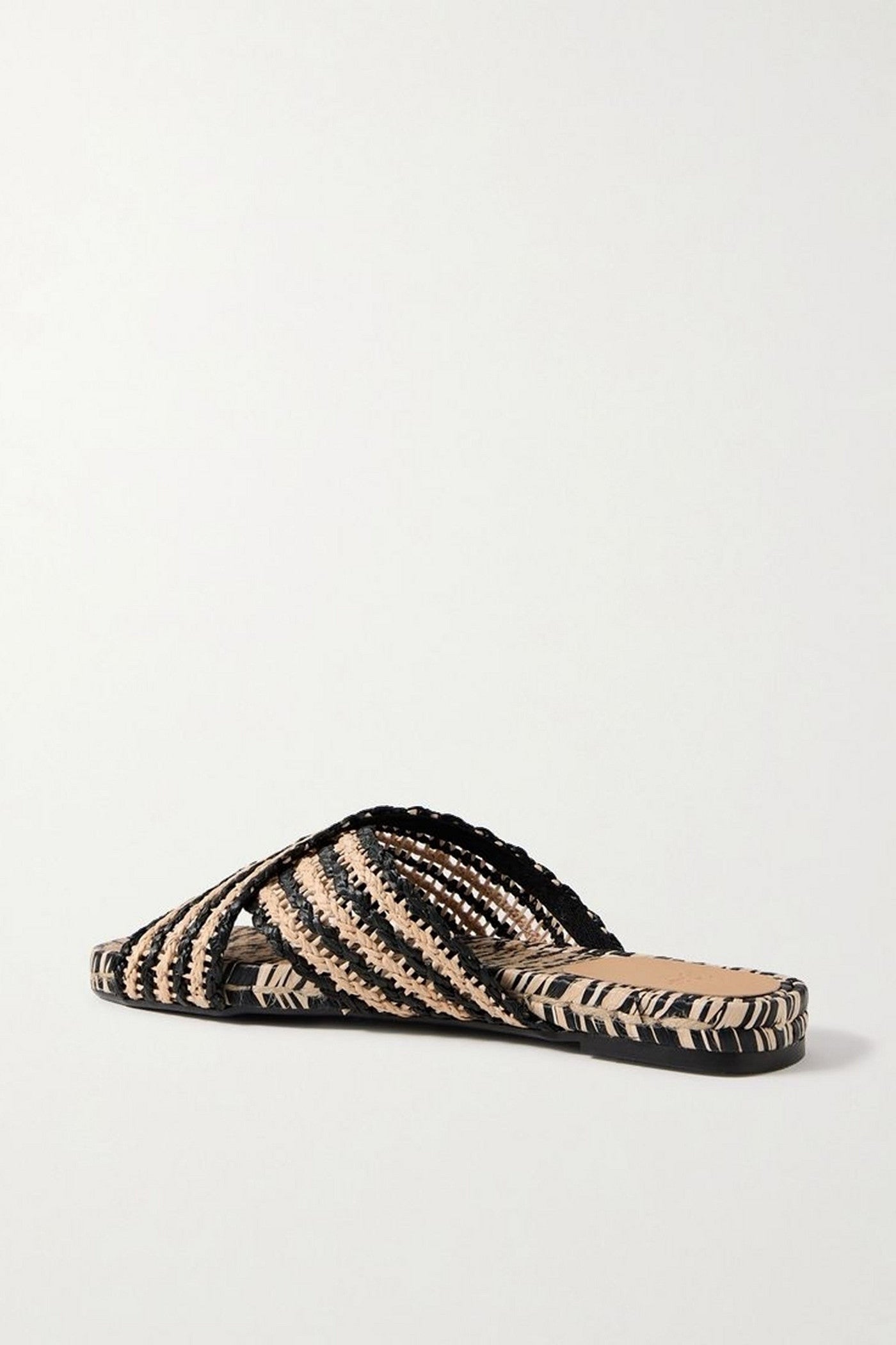 Castaer Pat Two-Tone Raffia Slides Neutral Women's
