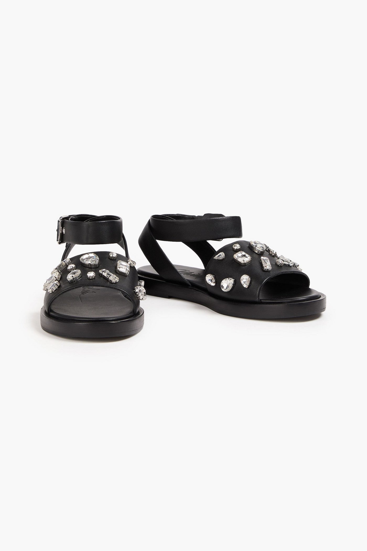 3.1 Phillip Lim Nadine Crystal-Embellished Leather Sandals Black Women's
