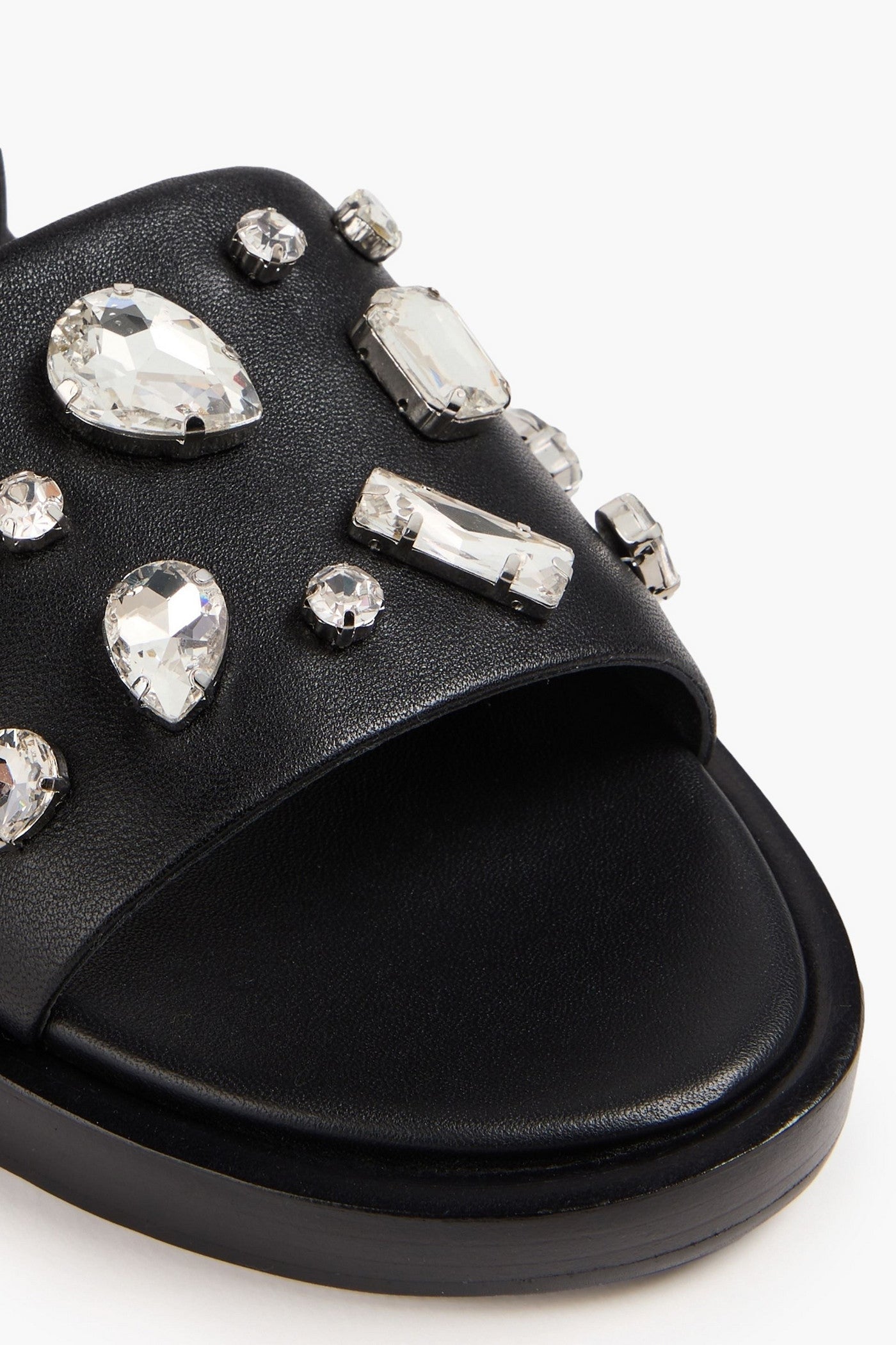 3.1 Phillip Lim Nadine Crystal-Embellished Leather Sandals Black Women's