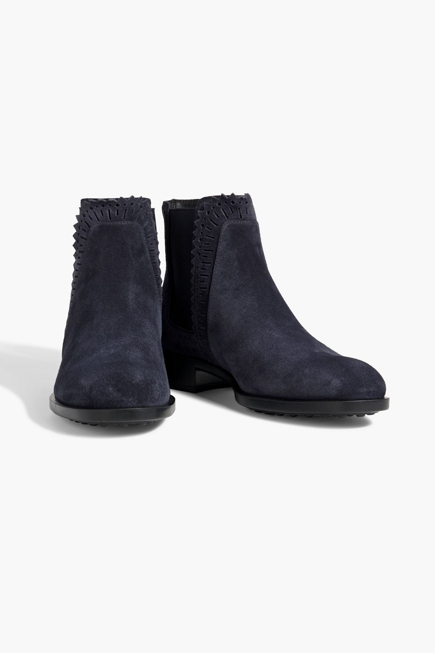 Tod's Laser-Cut Suede Chelsea Boots Navy Women's