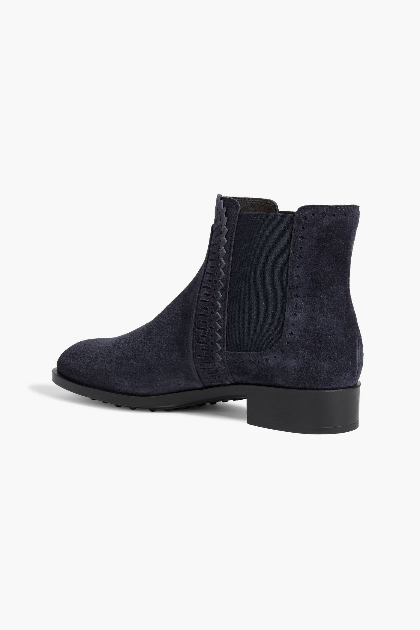 Tod's Laser-Cut Suede Chelsea Boots Navy Women's