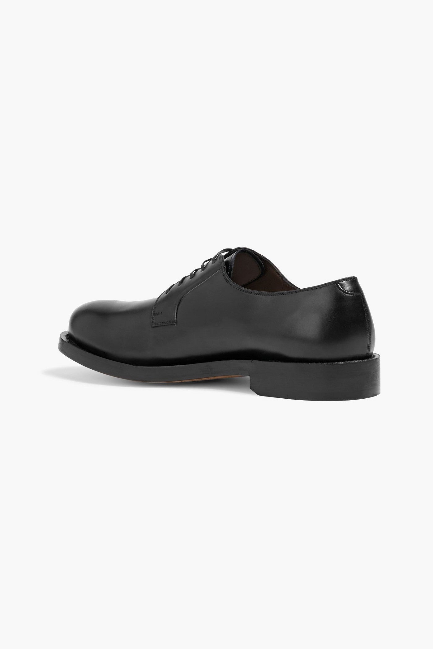 Ferragamo Leather Derby Shoes Black