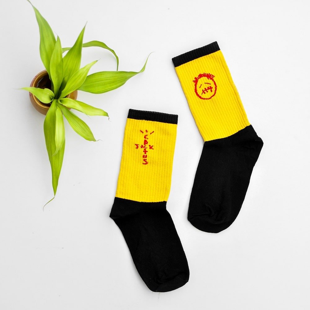 Yellow Travis Scott Socks Cactus Jack Socks - Main Image