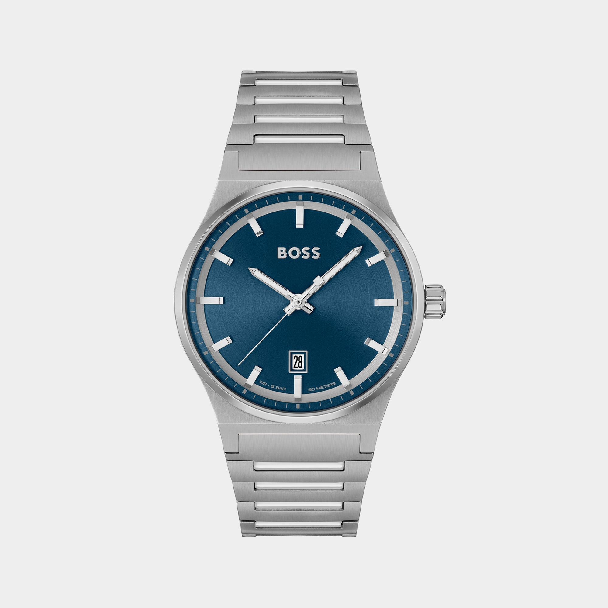 Boss Candor Men Quartz Blue Dial Analog Stainless Steel Watch 1514076