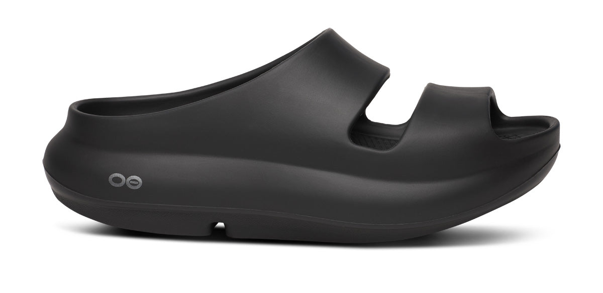 Oofos Women's Two-Strap Sandal Black