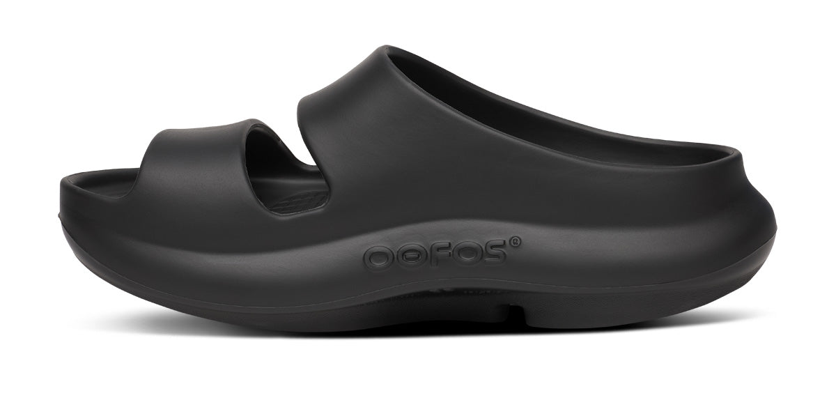 Oofos Women's Two-Strap Sandal Black