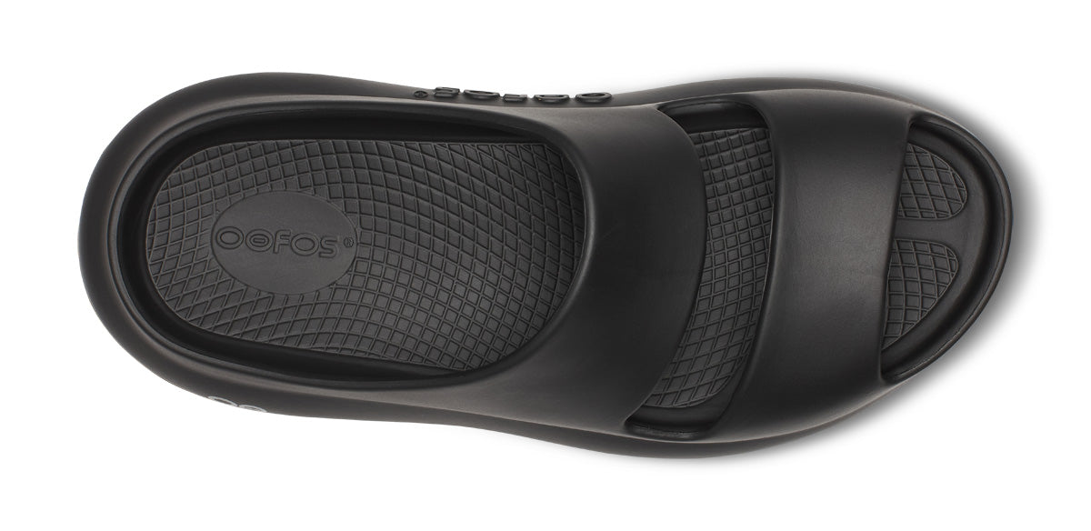 Oofos Women's Two-Strap Sandal Black