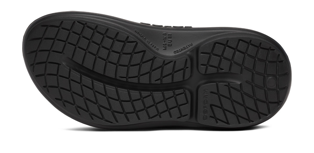 Oofos Women's Two-Strap Sandal Black