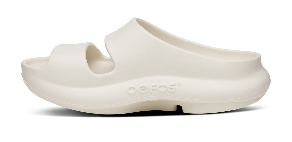 Oofos Women's Two-Strap Sandal Chalk