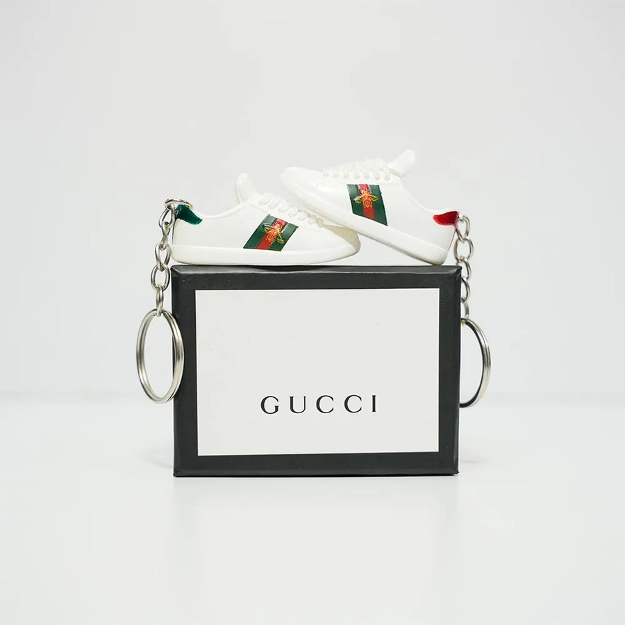 3D Sneaker Keychain With Box - Gucci White