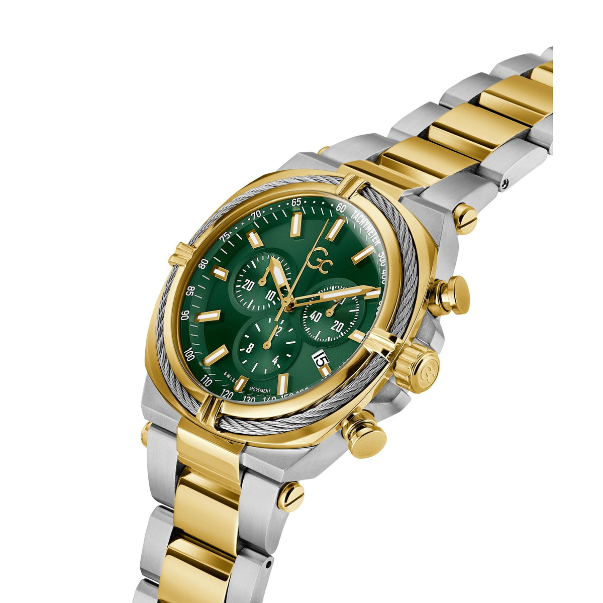 Gc Ironclass Green Round Quartz Men Watch Z32005G9