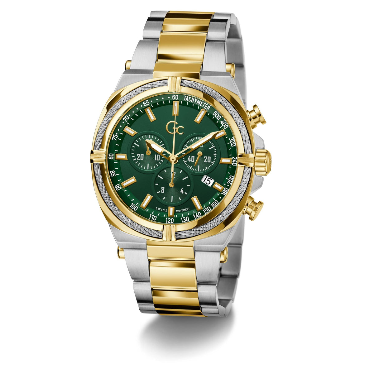 Gc Ironclass Green Round Quartz Men Watch Z32005G9