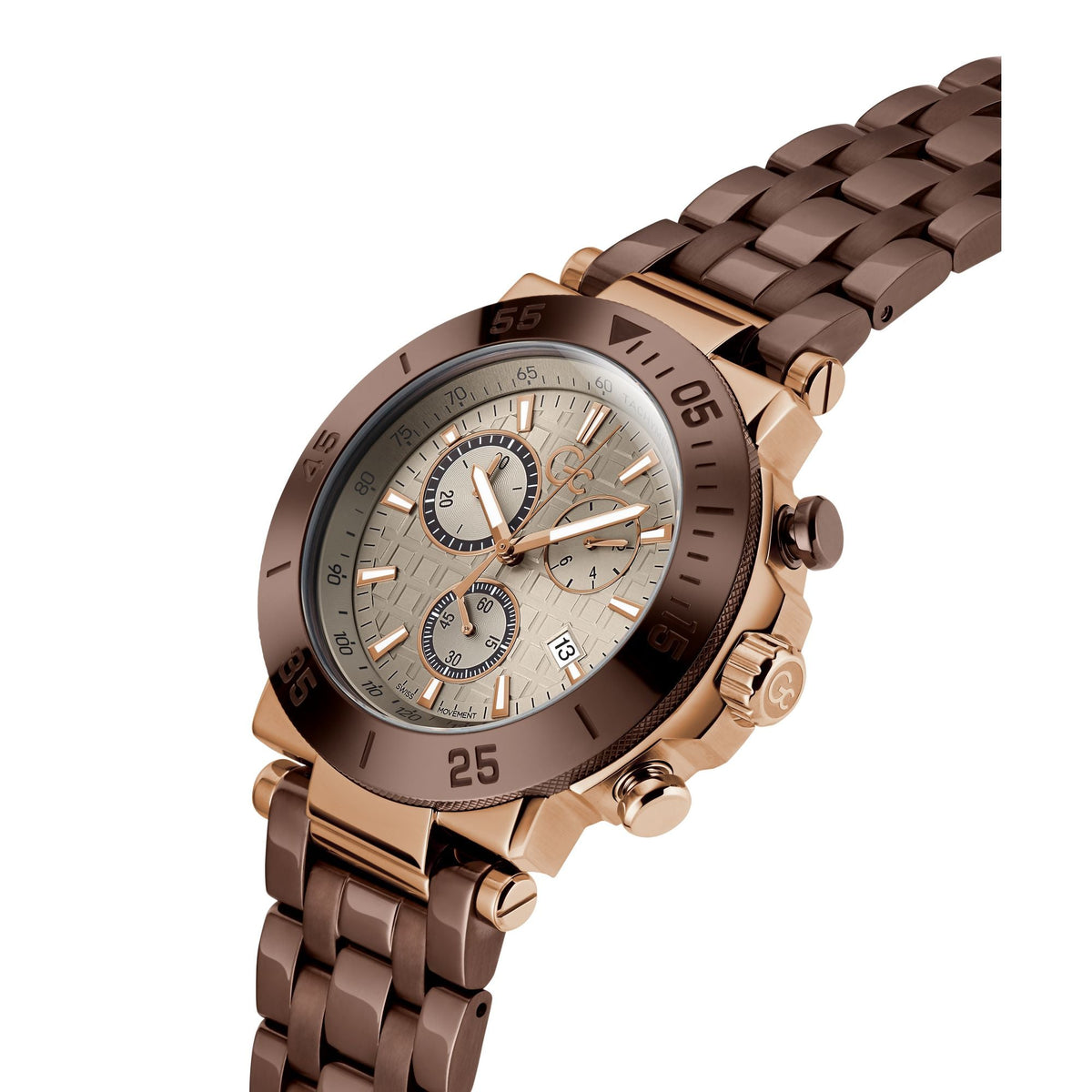 Gc One Sport Beige Round Quartz Men Watch Y70010G1