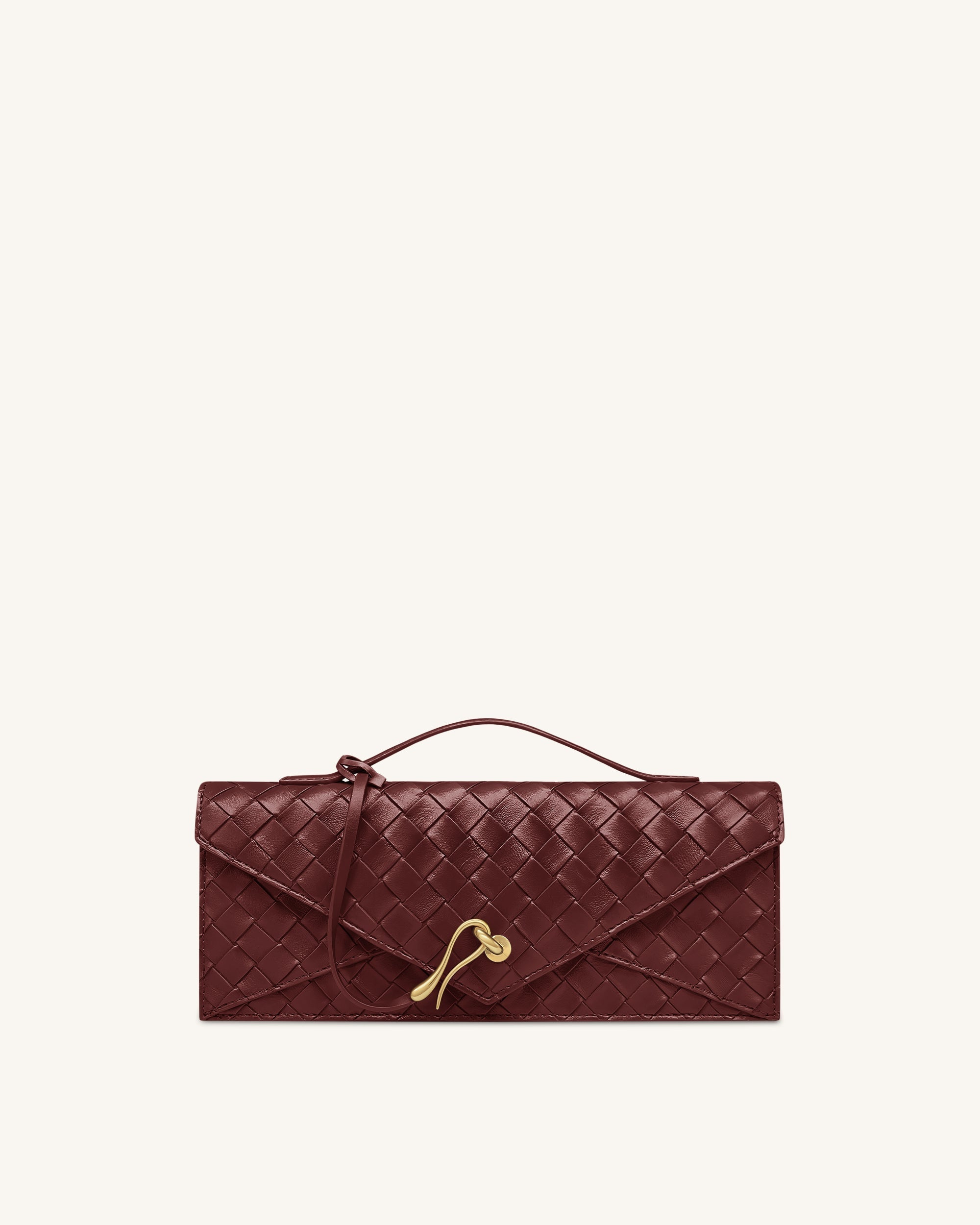 Jw Pei Celeste Woven Textured Envelope Top Handle Bag Burgundy