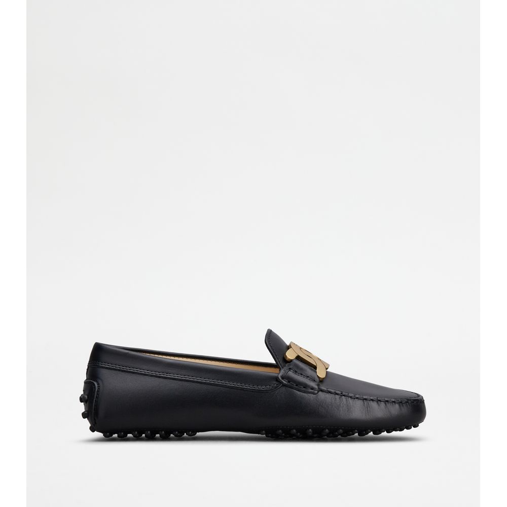 Tods Kate Gommino Driving Shoes In Leather Black Womens