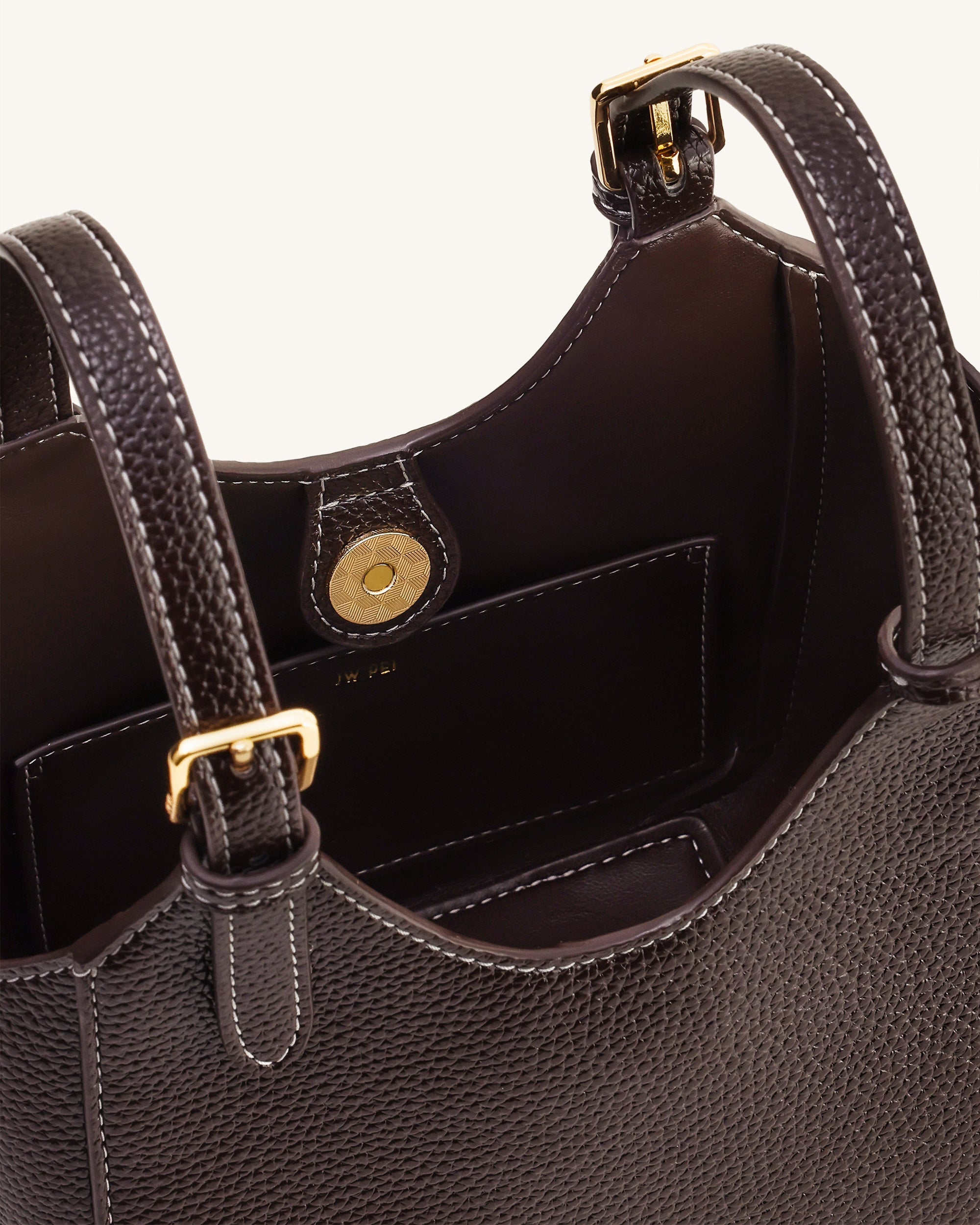 Jw Pei Ines Padlock Tote Bag Dark Brown