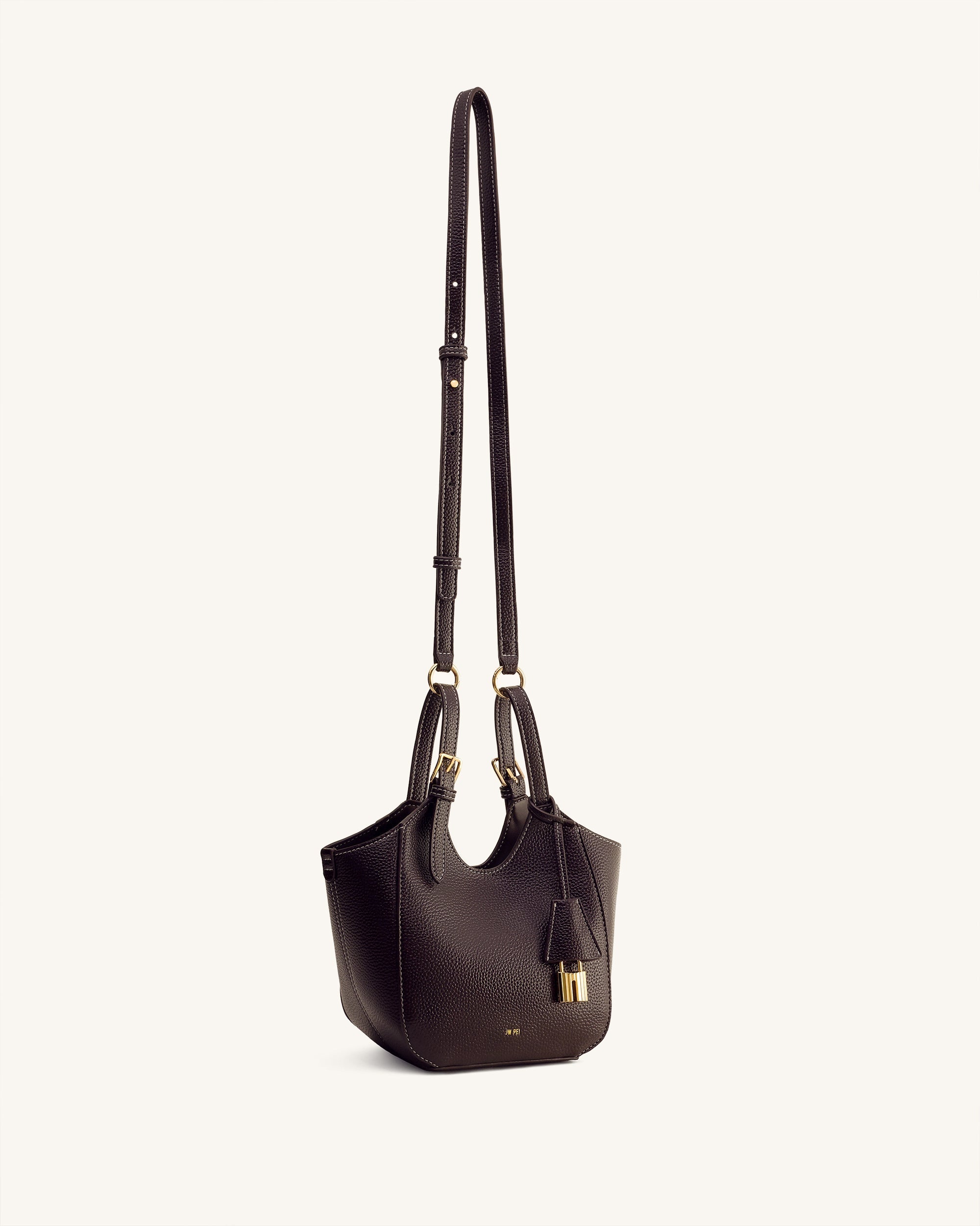 Jw Pei Ines Padlock Tote Bag Dark Brown