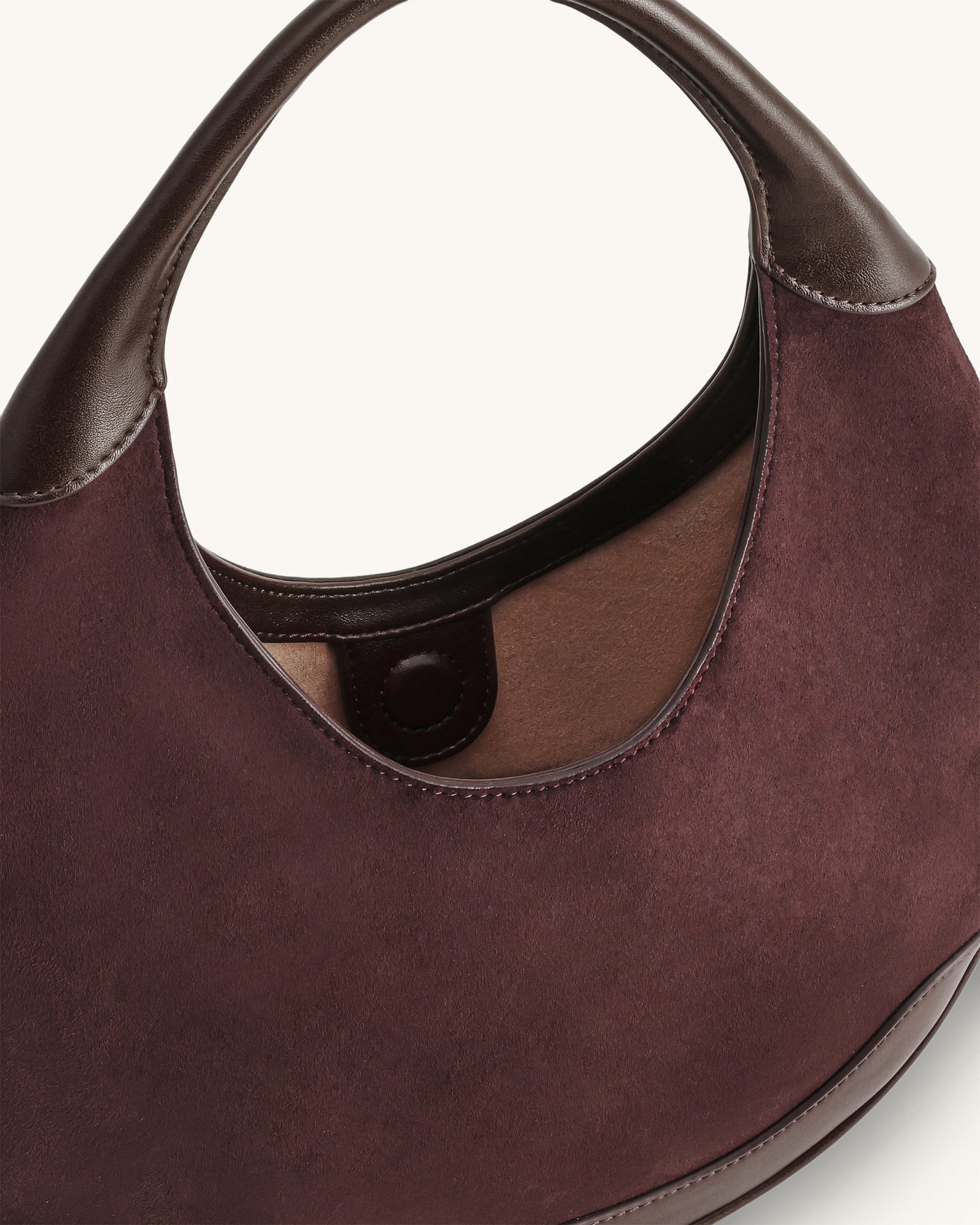 Jw Pei Colette Faux Suede Crescent Hobo Bag Dark Brown