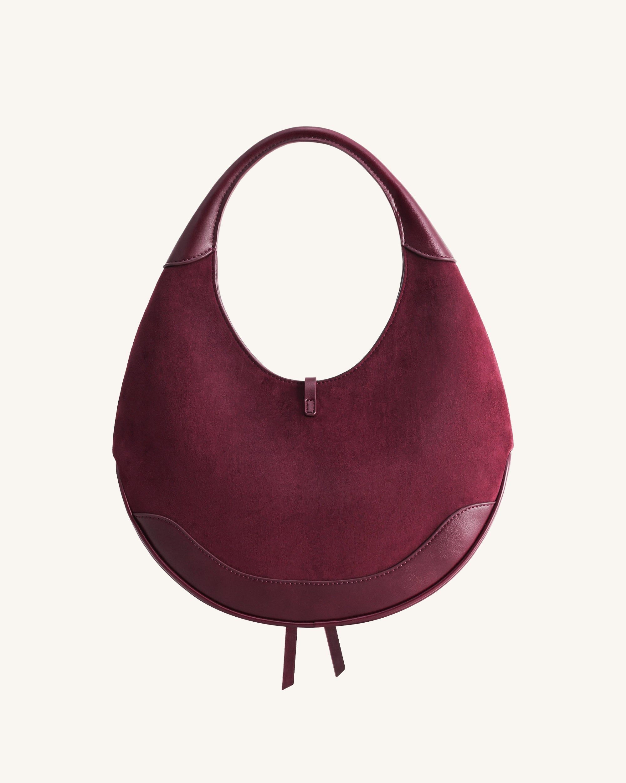 Jw Pei Colette Faux Suede Crescent Hobo Bag Deep Claret