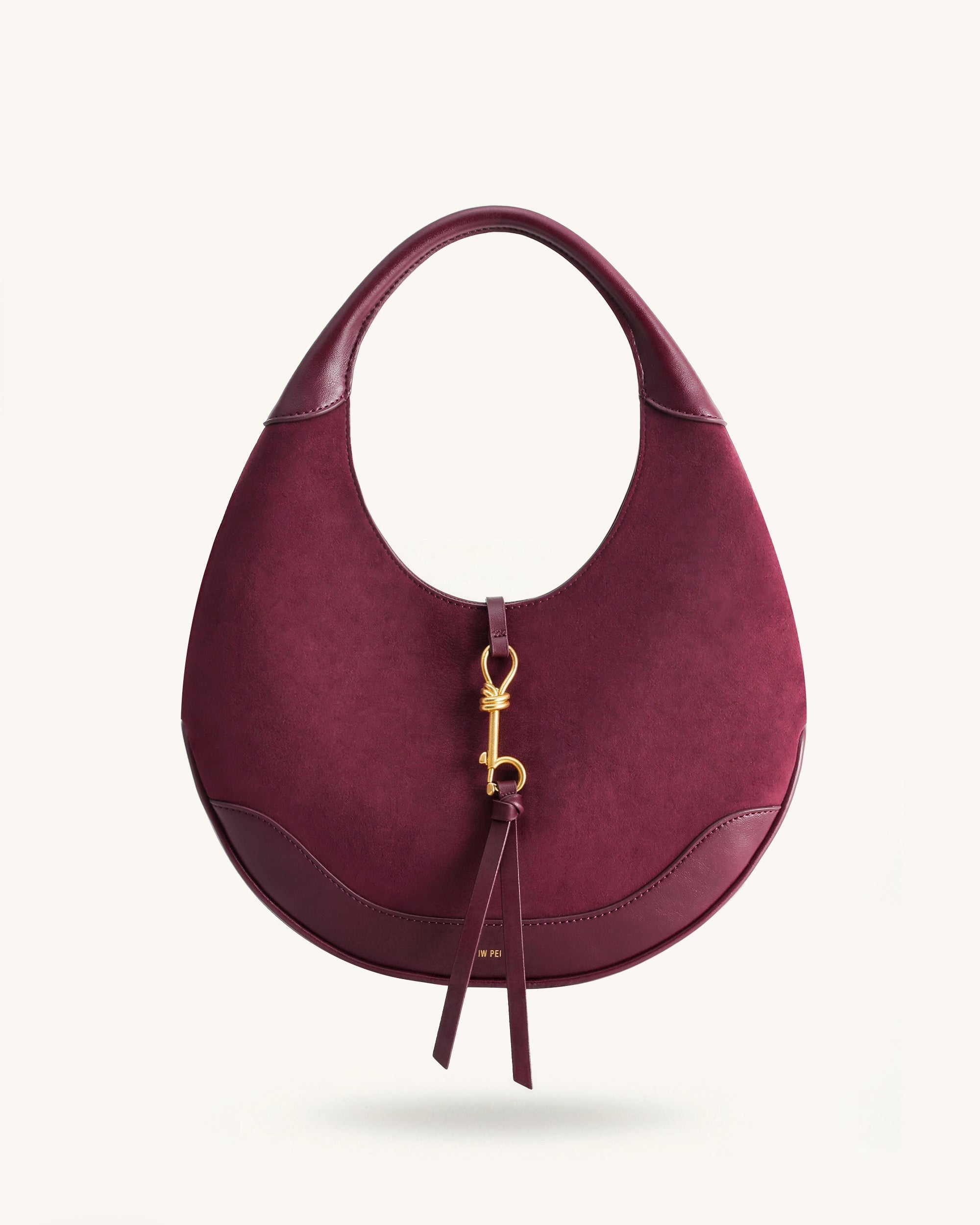 Jw Pei Colette Faux Suede Crescent Hobo Bag Deep Claret