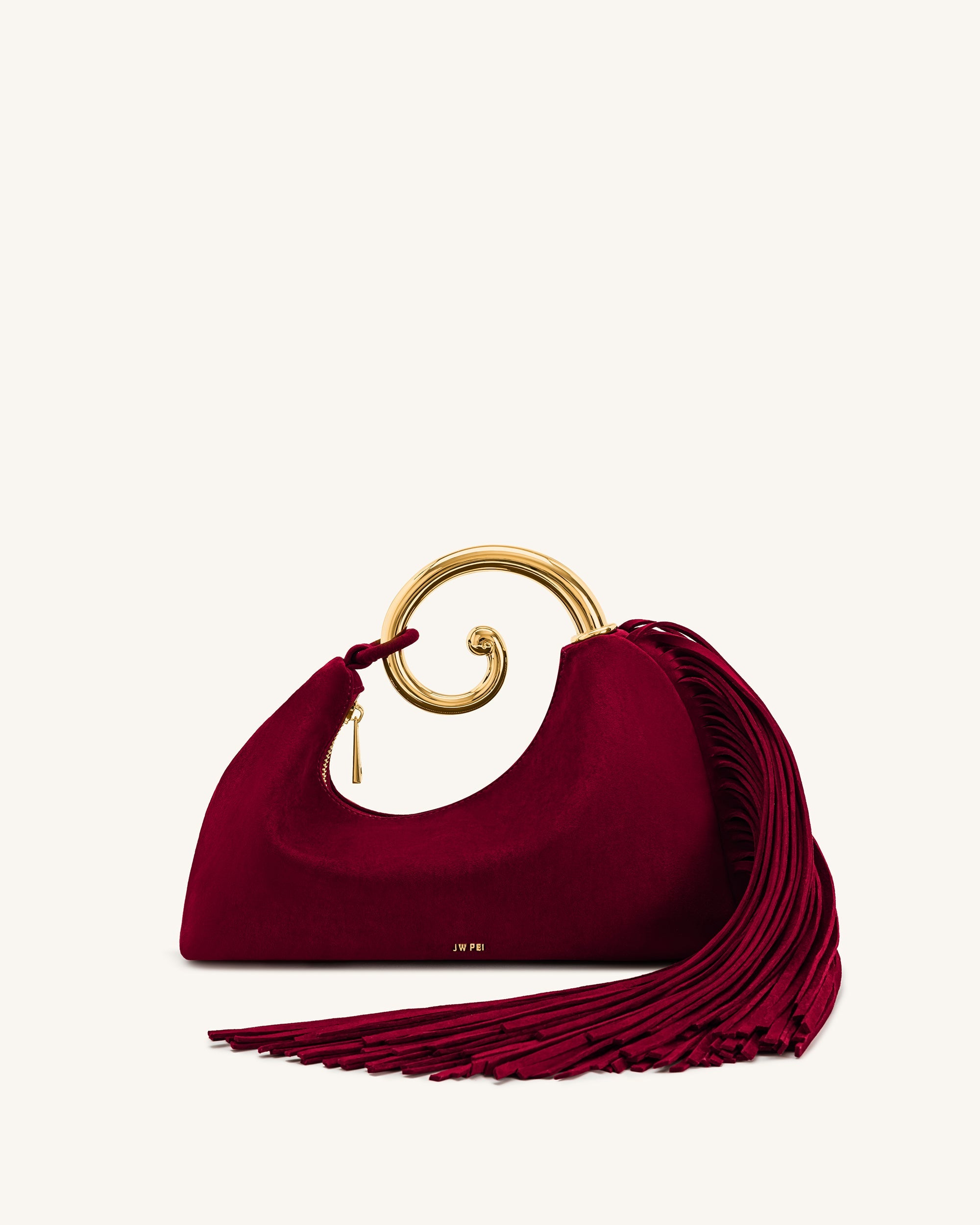 Jw Pei Nell Fringe Hardware Top Handle Bag Burgundy