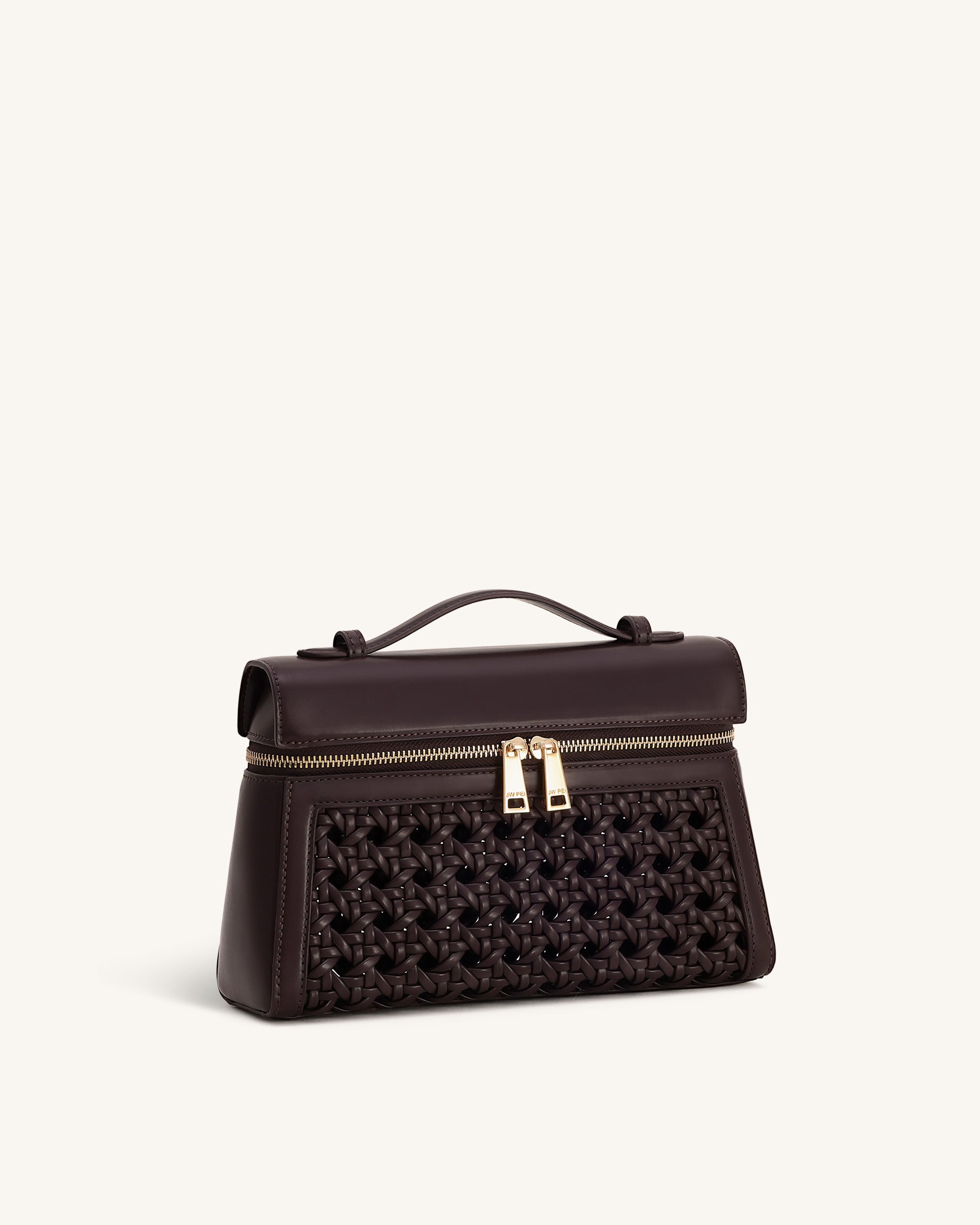 Jw Pei Thea Large Woven Top Handle Bag Dark Red