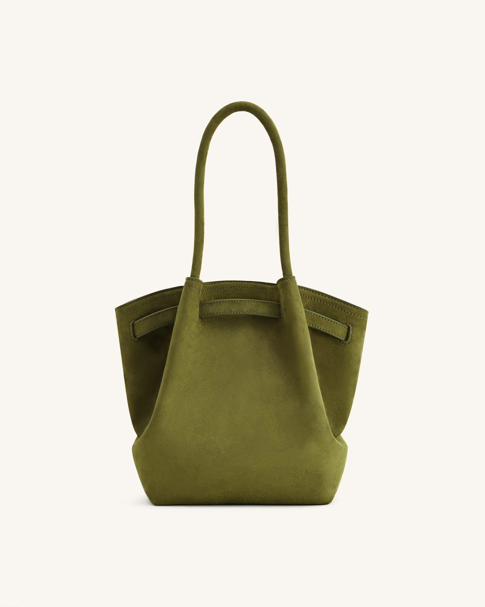 Jw Pei Hana Column Faux Suede Tote Bag Olive Green