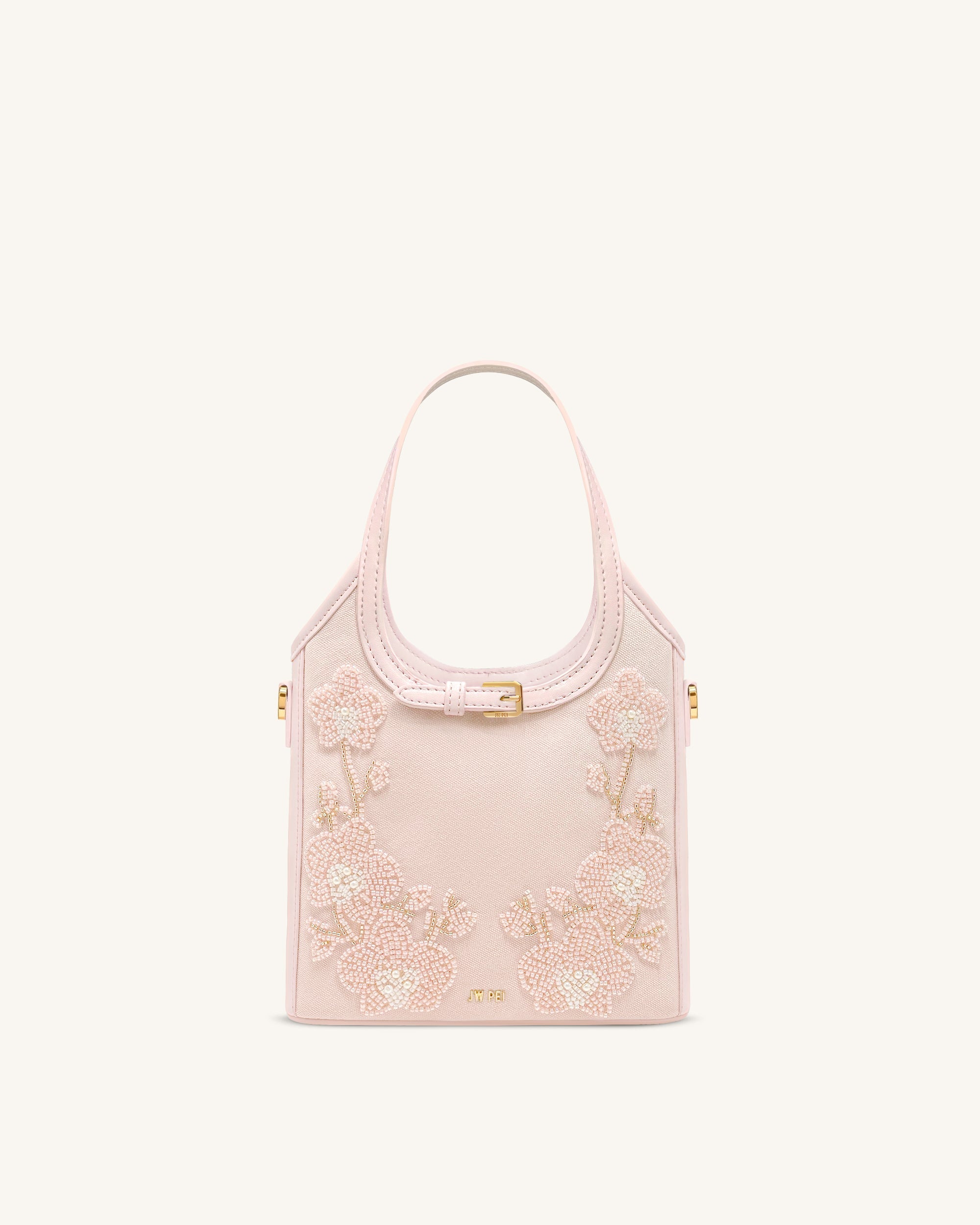 Jw Pei Brooke Mini Belted Embellished Orchid Beaded Top Handle Bag Pink
