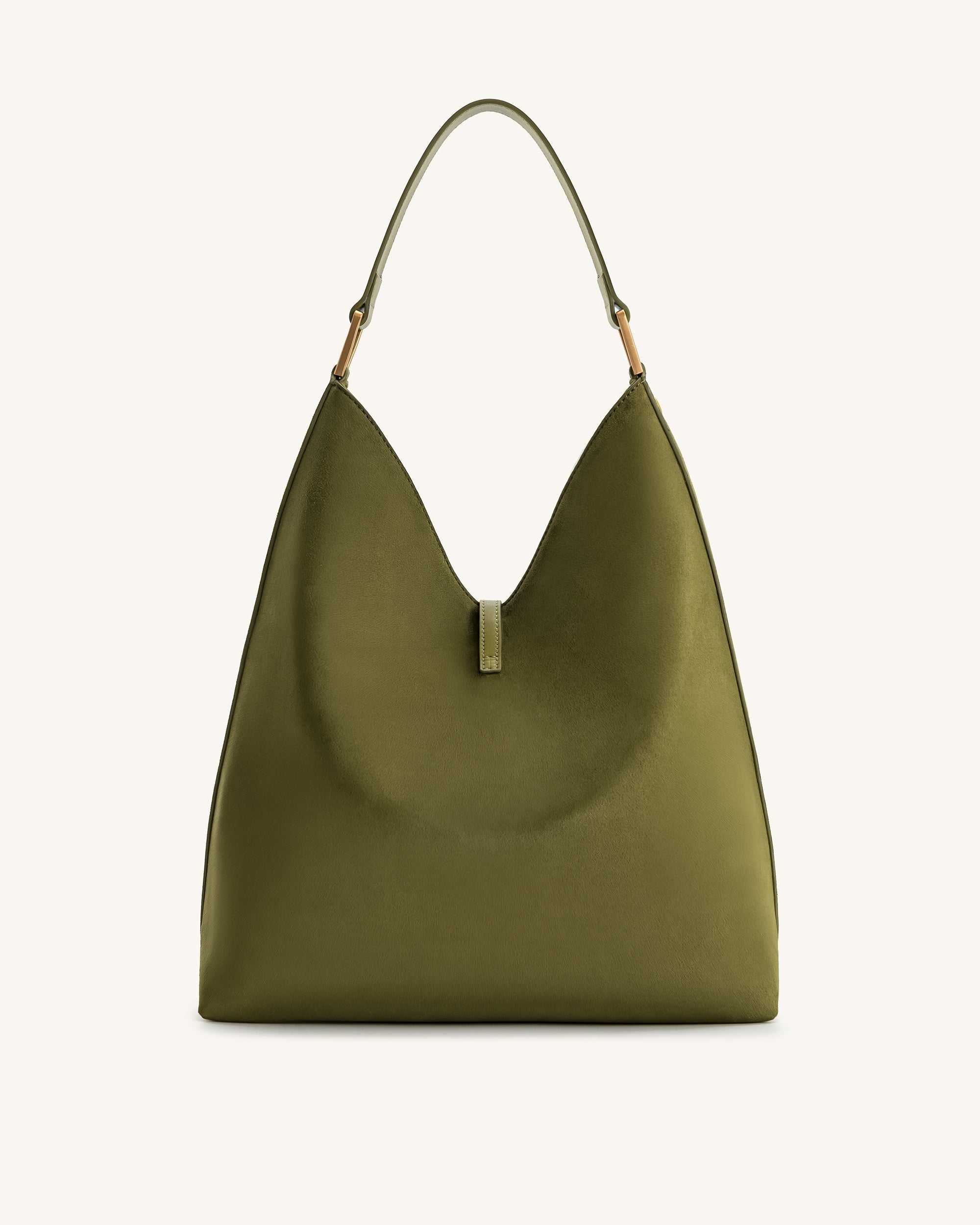 Jw Pei Aria Faux Suede Shoulder Bag Dark Olive