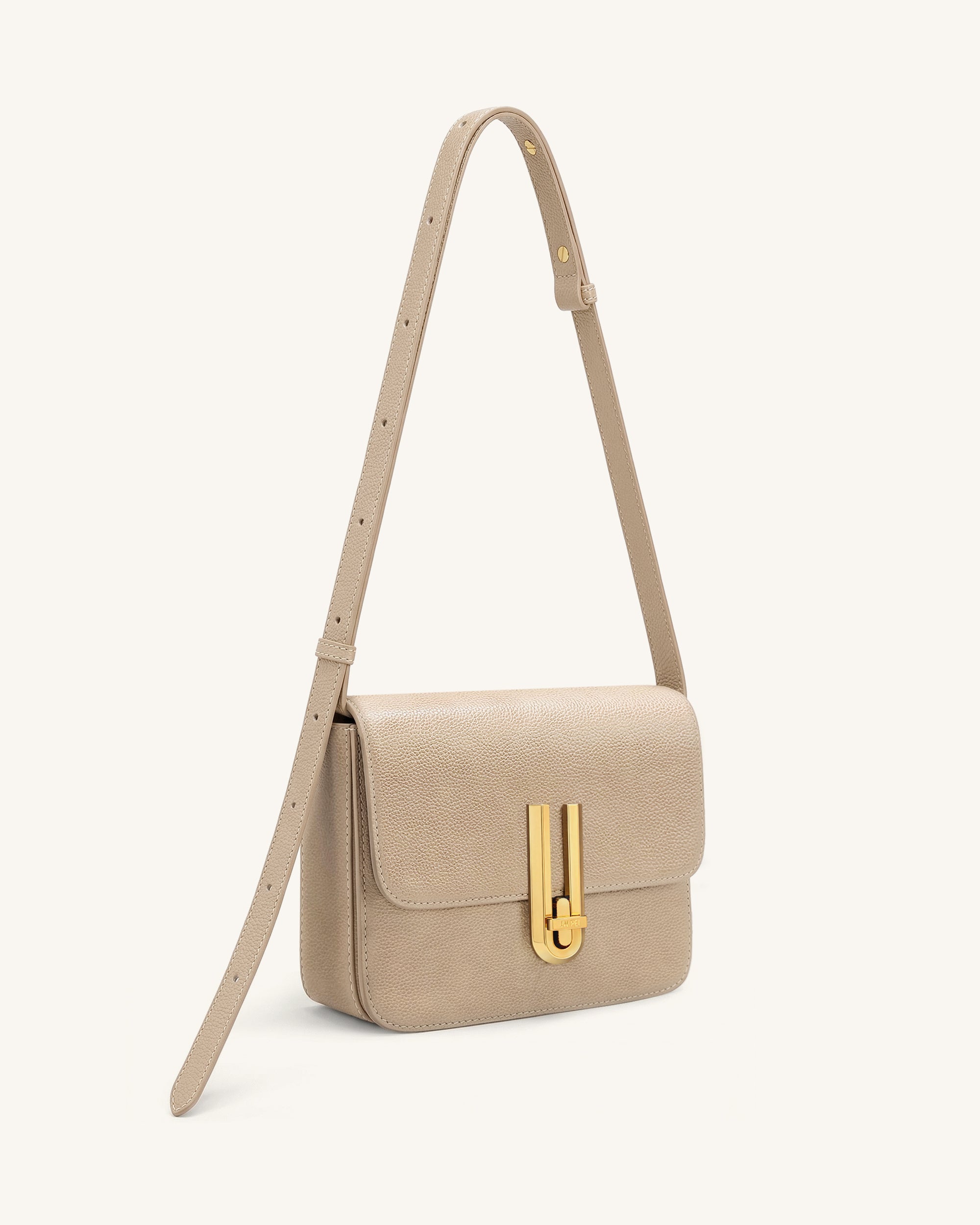 Jw Pei Evania Lock Pebbled Shoulder Bag Khaki