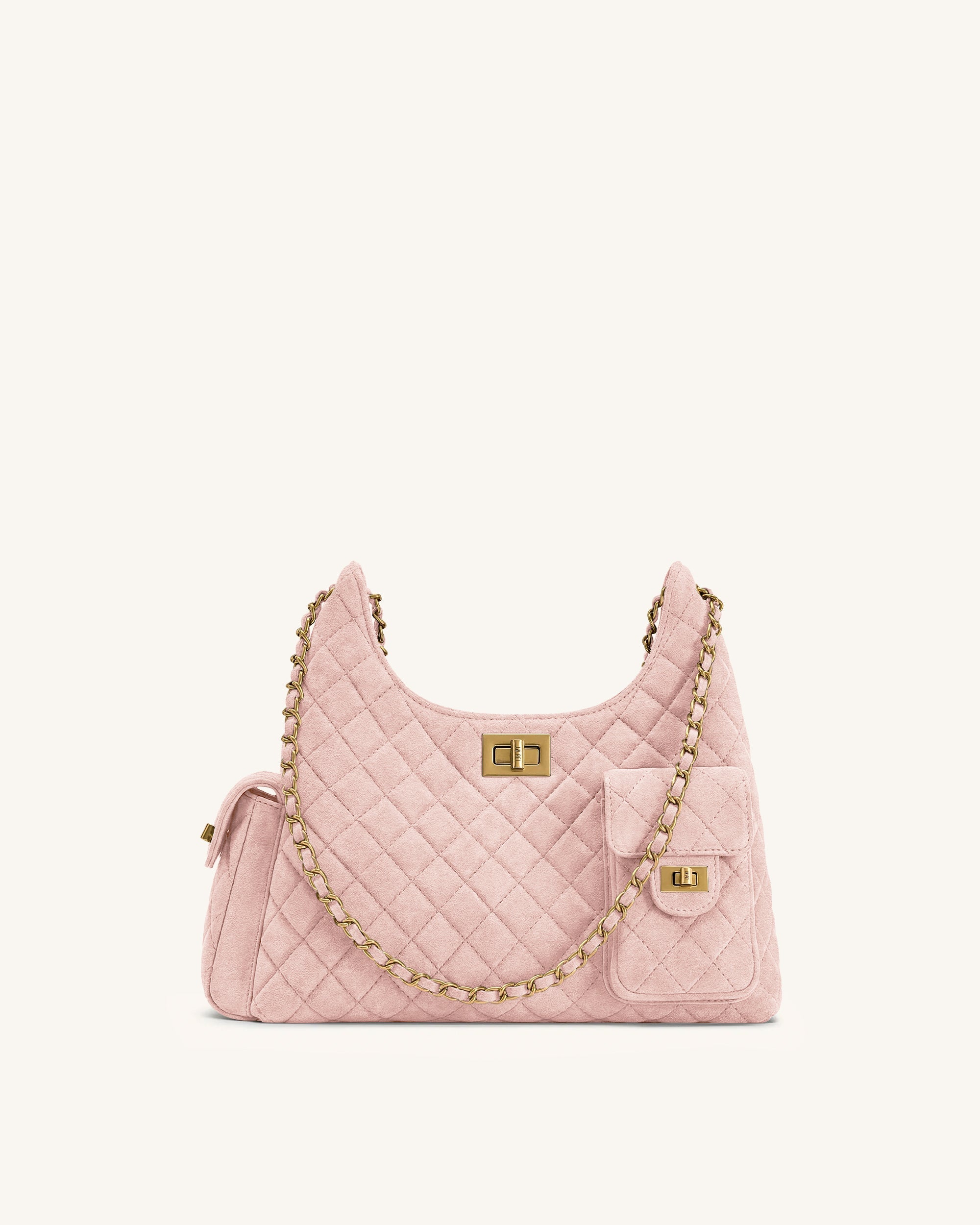Jw Pei Vivian Faux Suede Quilted Shoulder Bag Pink
