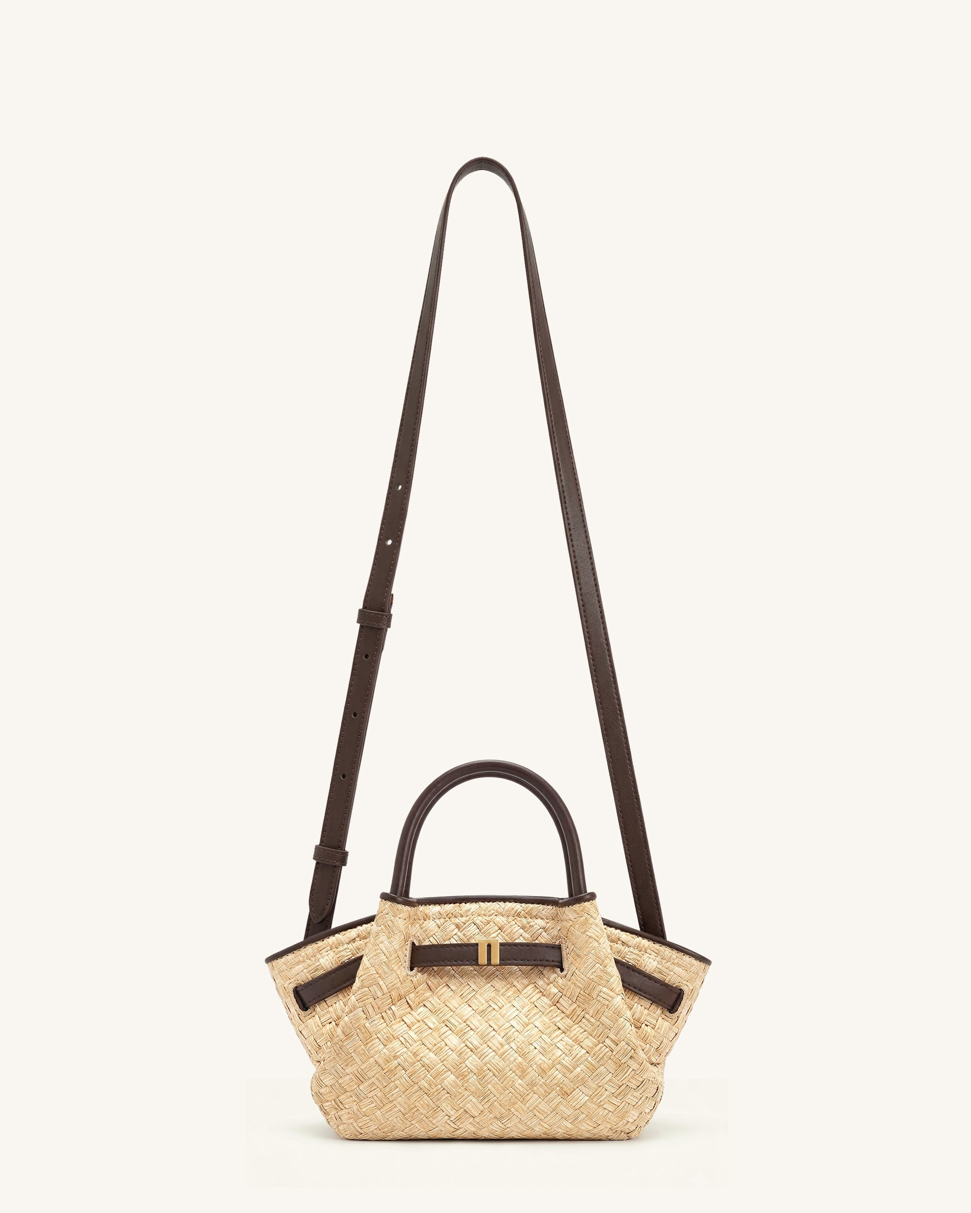 Jw Pei Hana Mini Faux Straw Tote Bag Brown