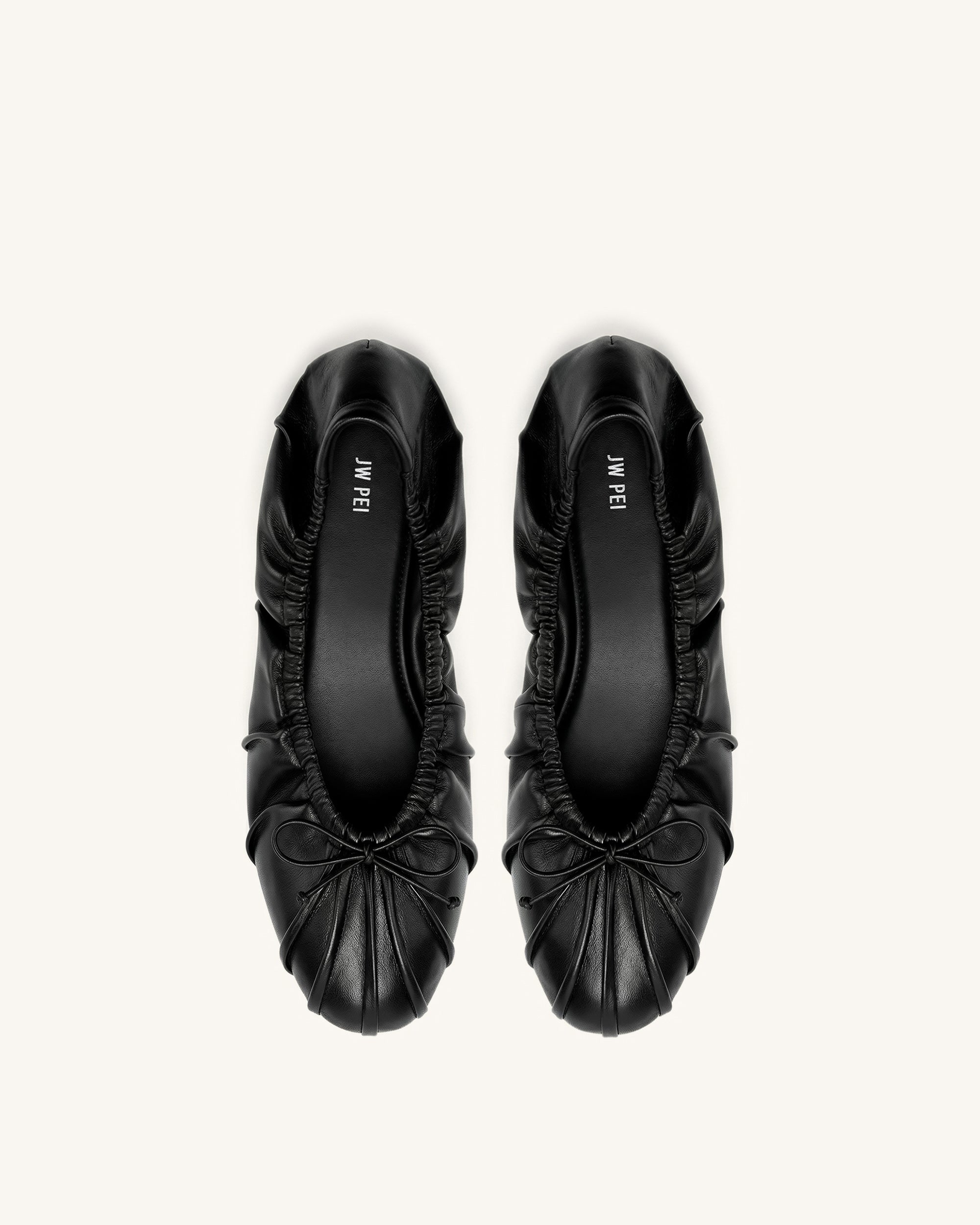 Jw Pei Solenne Ruched Drawstring Ballet Flats Black