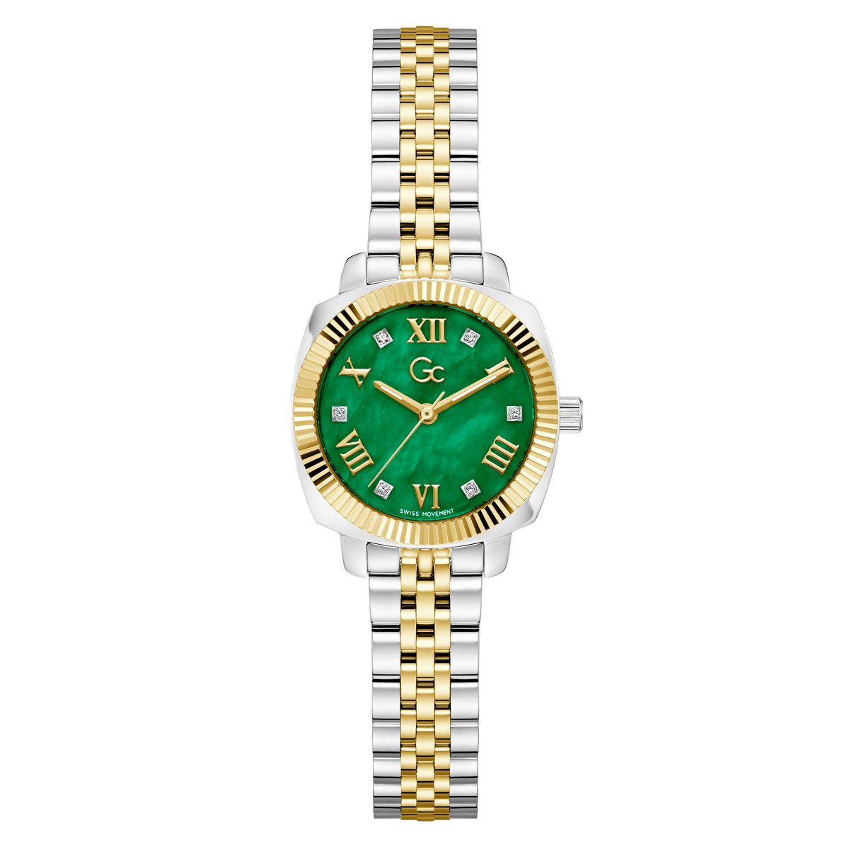 Gc Square 28mm Green Dial Analog Women Watch - Z73003L9