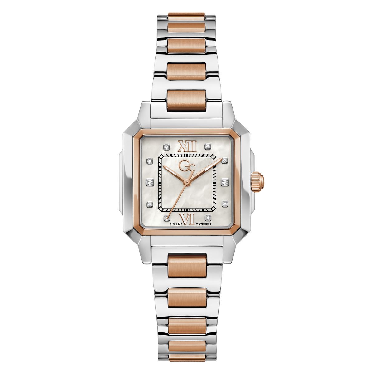 Gc Square 32mm White Dial Analog Women Watch - Z72001L1