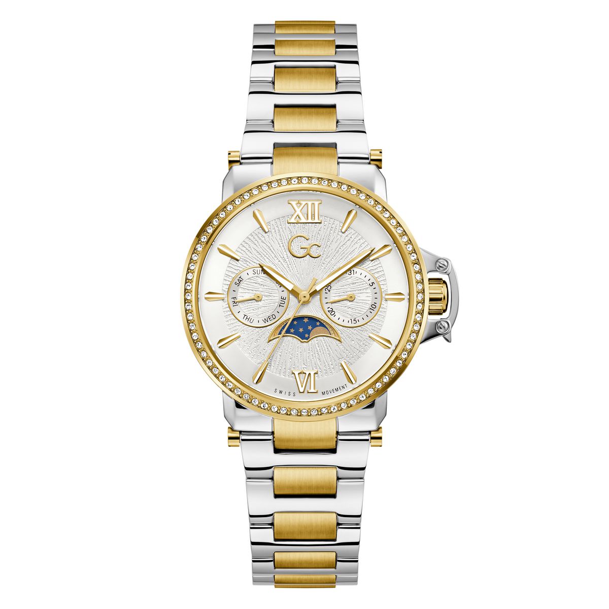 Gc Round 36mm White Dial Analog Women Watch - Z69003L6