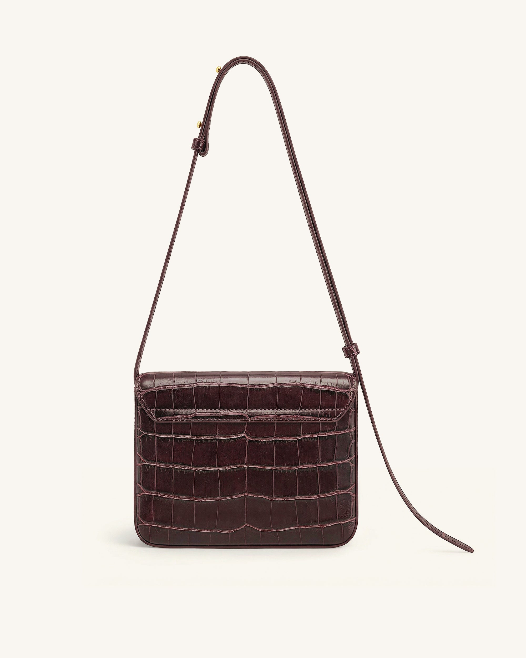 Jw Pei Evania Lock Shoulder Bag Burgundy Croc