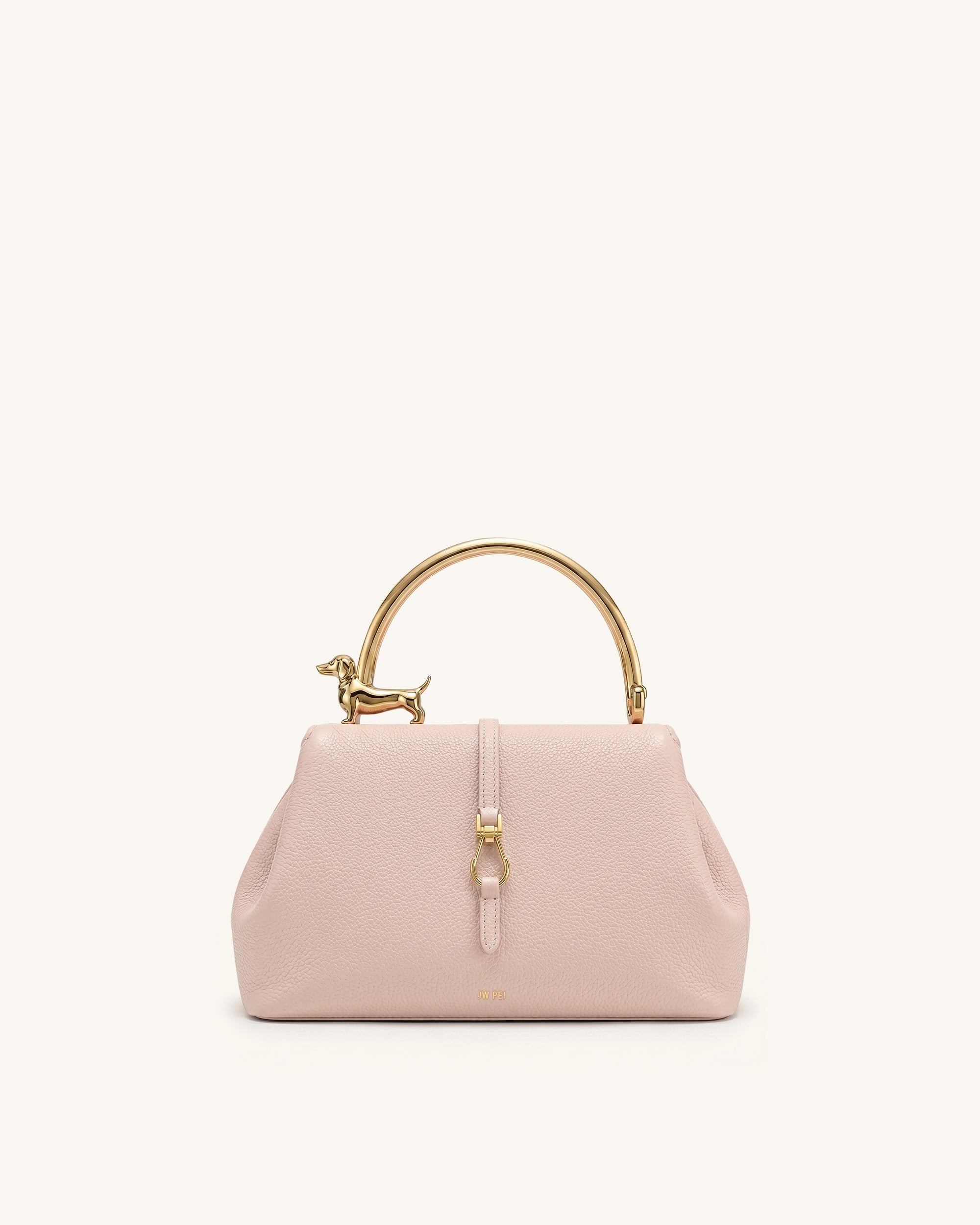 Jw Pei Bruna Dachshund Metal Handle Top Handle Bag Light Pink
